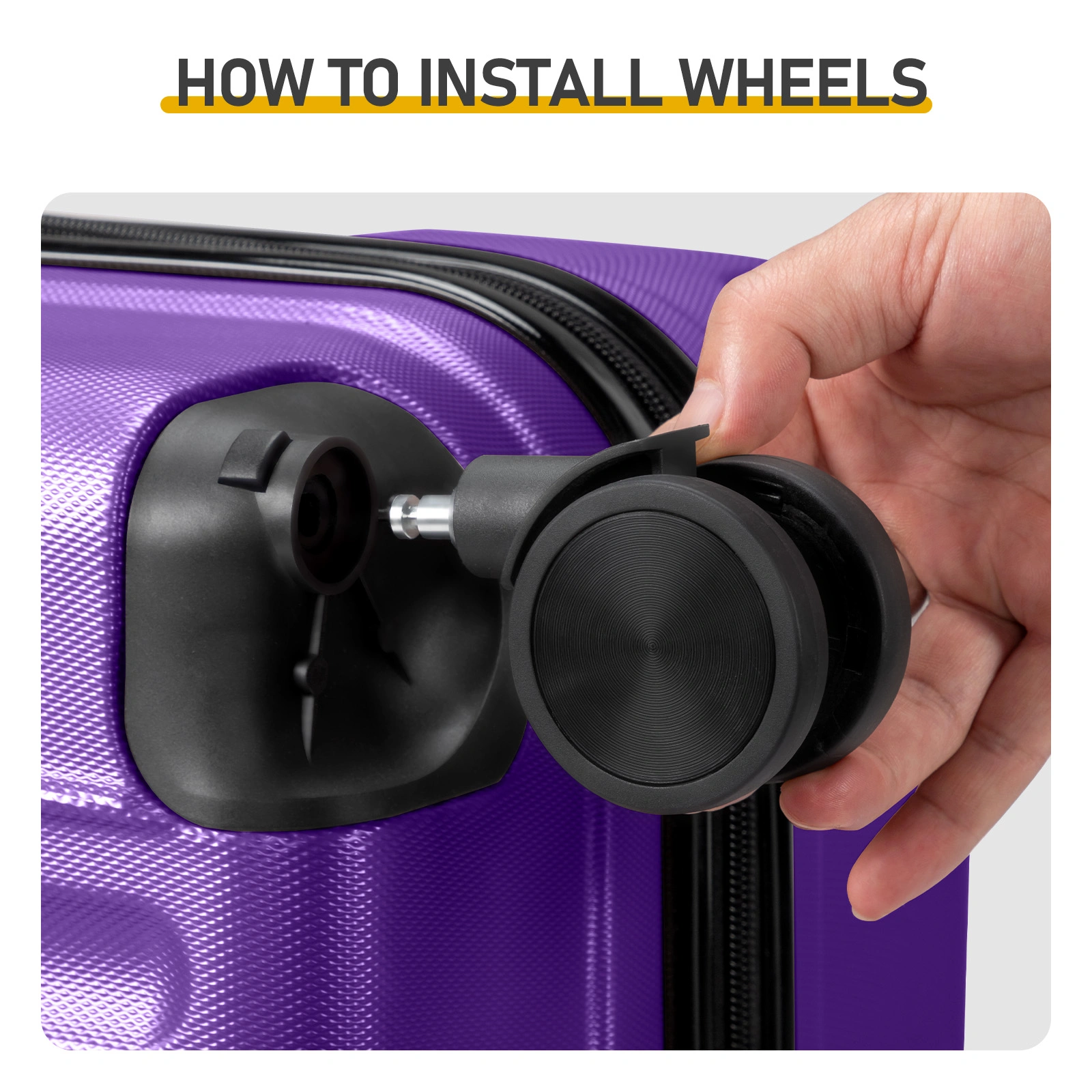 ABS Trolley Case 20in 24in 28in 3PCS Suitcase Set Vertical Striped Frosted Case Suitcase Purple view 8