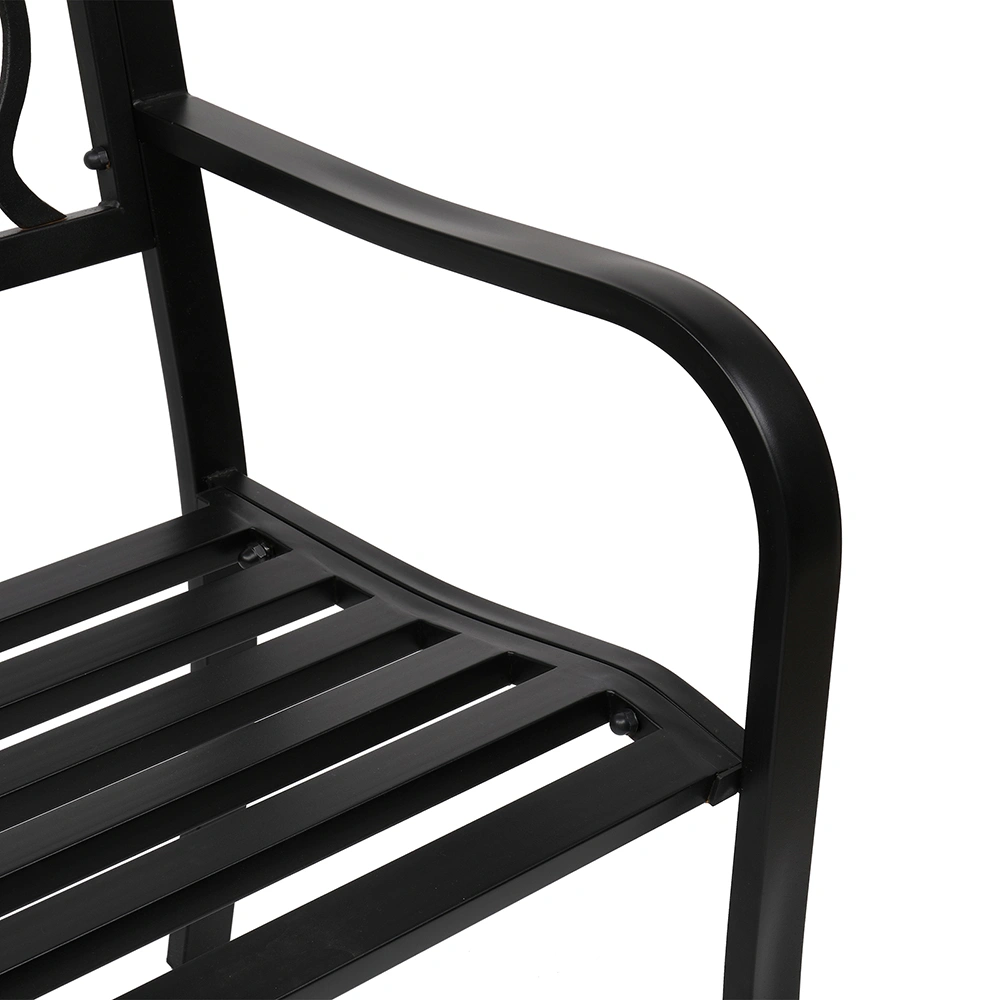 50" Outdoor Welcome Backrest Cast Iron Bench view 4