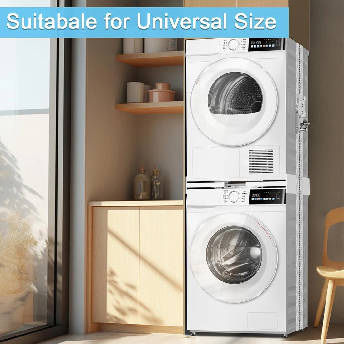 Universal Stacking Kit for Washer and Dryer - NEW Connection Frame, Fits Most Front Load Machines