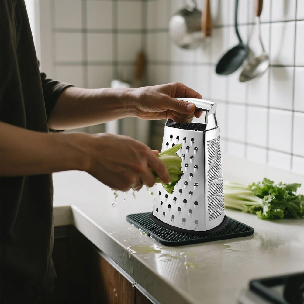 Stainless Steel 4-Sided Food Grater for Cheese Vegetable BBQ Kitchen Grating view 3