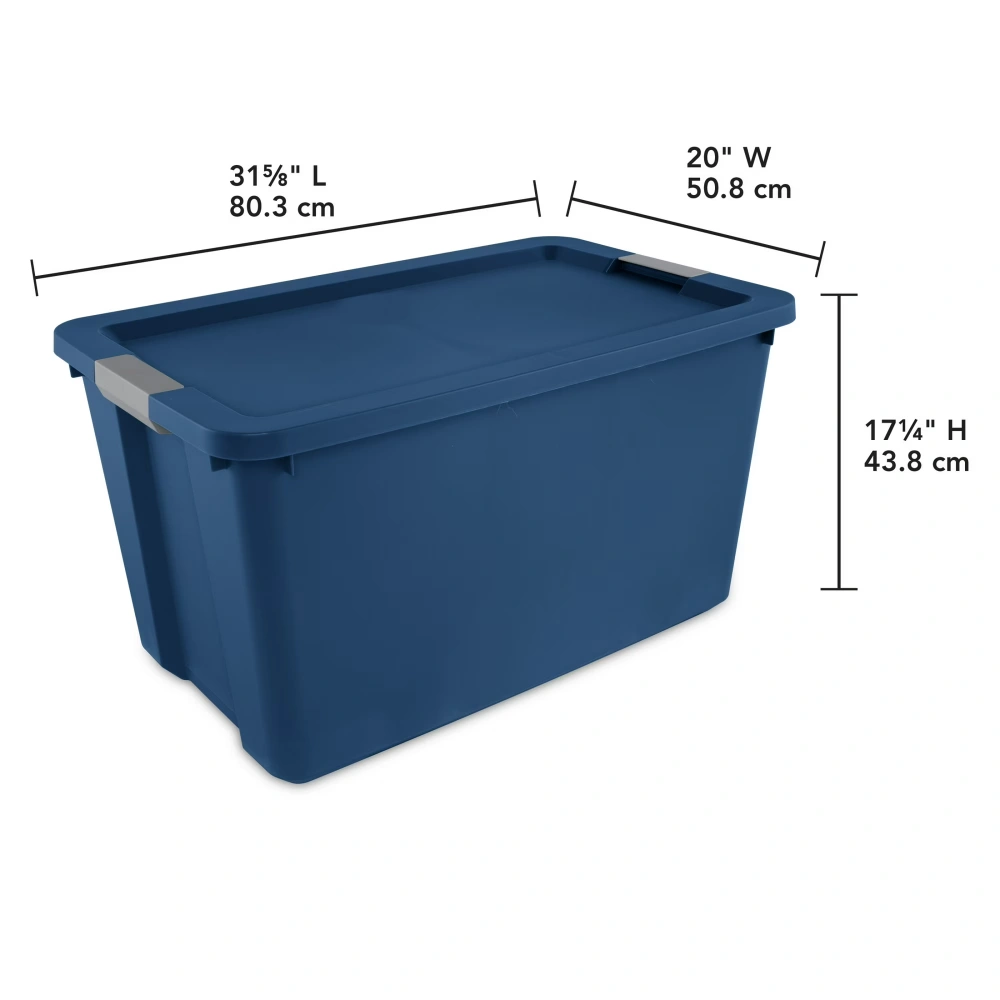 (2 pack) 34 Gallon Extra-Large Storage Bin, Plastic Storage Container with Latch Lid, Blue (Shipment from Walmart) view 3