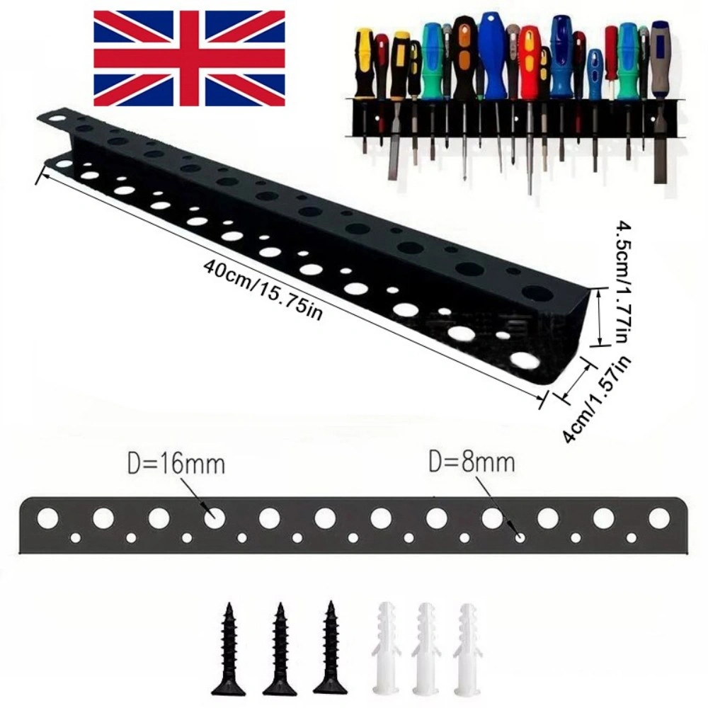 Wall Mounted Screwdriver Holder Pliers Organizer Rack, Heavy Duty Garage Tool Storage Rack