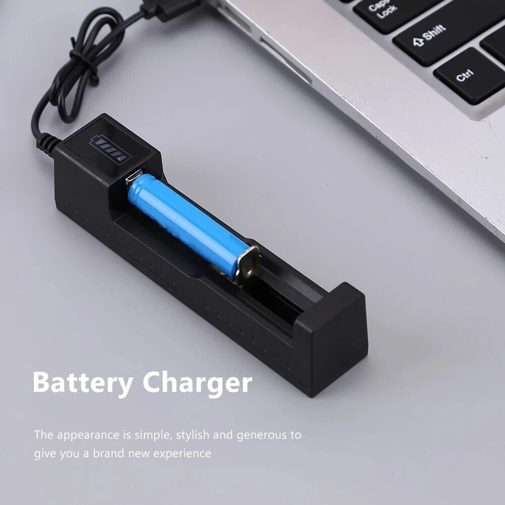 4pcs 18650 Rechargeable Batteries with 2x USB Charger Set, Li-ion Battery Pack Compatible with Flashlight, Headlamp, Torch and More view 5