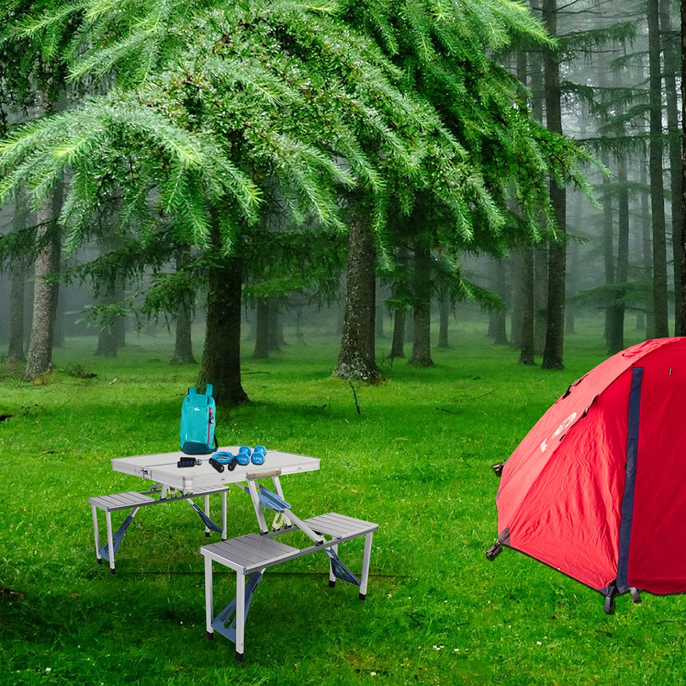 One Piece Folding Table and Chair Aluminum Alloy view 29
