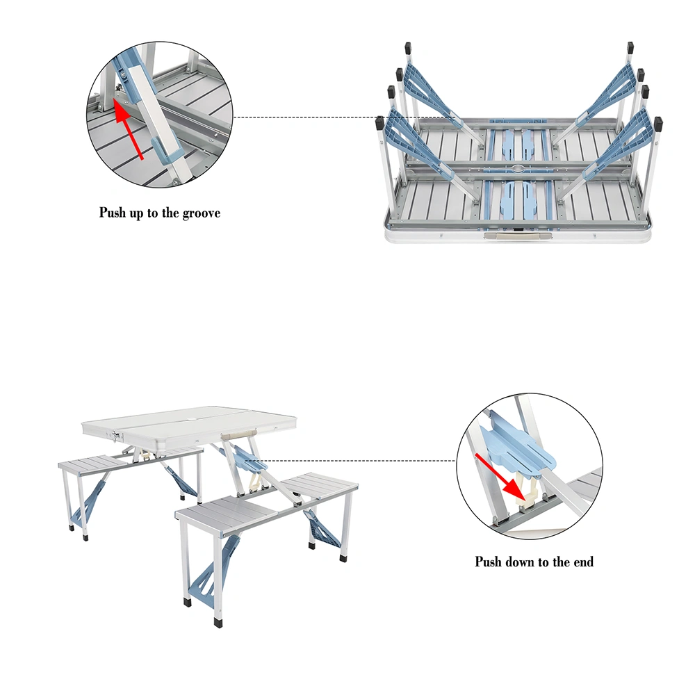 One Piece Folding Table and Chair Aluminum Alloy view 8