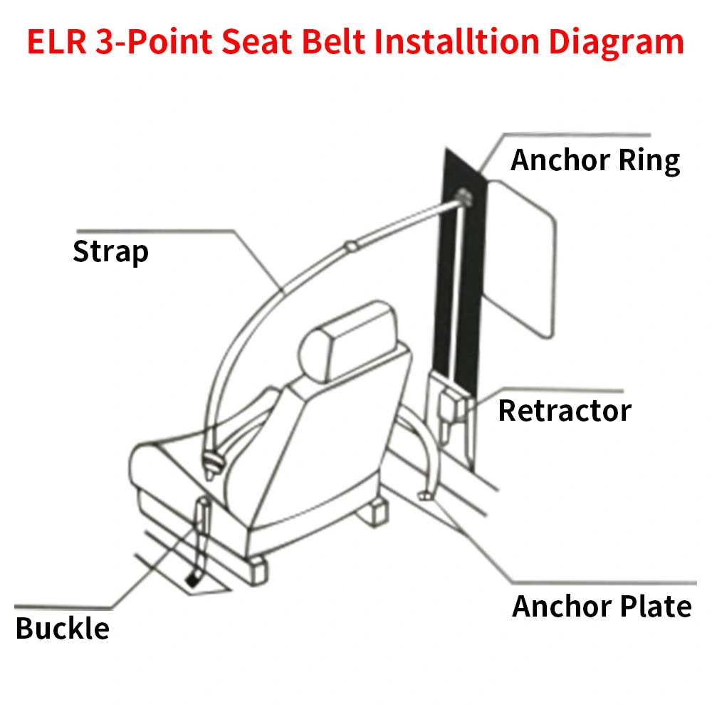 Retractable Adjustable 3-Point Seat Belt Universal Shoulder Safety Belt for Car SUV Truck view 3