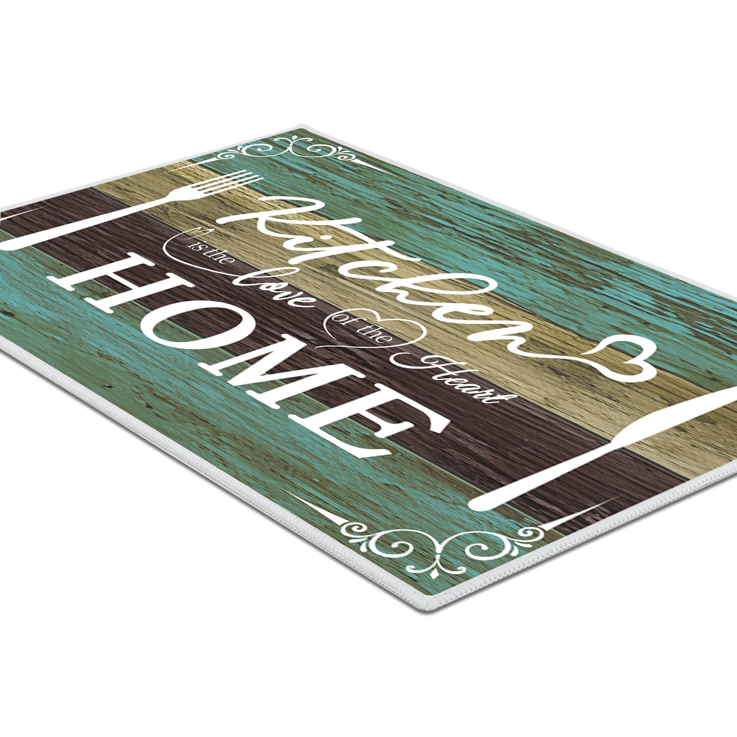 Boho Kitchen Rug Sets 3 Pieces, Washable Kitchen Mats for Floor, Non Slip Soft Kitchen Area Rug Floor Mat for Kitchen, Laundry Room and Hallway (Teal, 20''x32''+20''x48''+20''x60'') view 4