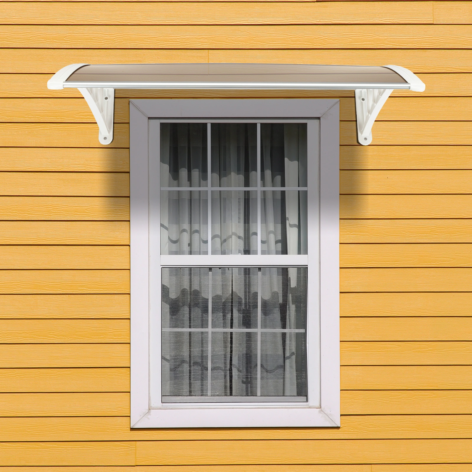 HT-100 x 80 Household Application Door & Window Rain Cover Eaves Brown Board & White Holder view 25