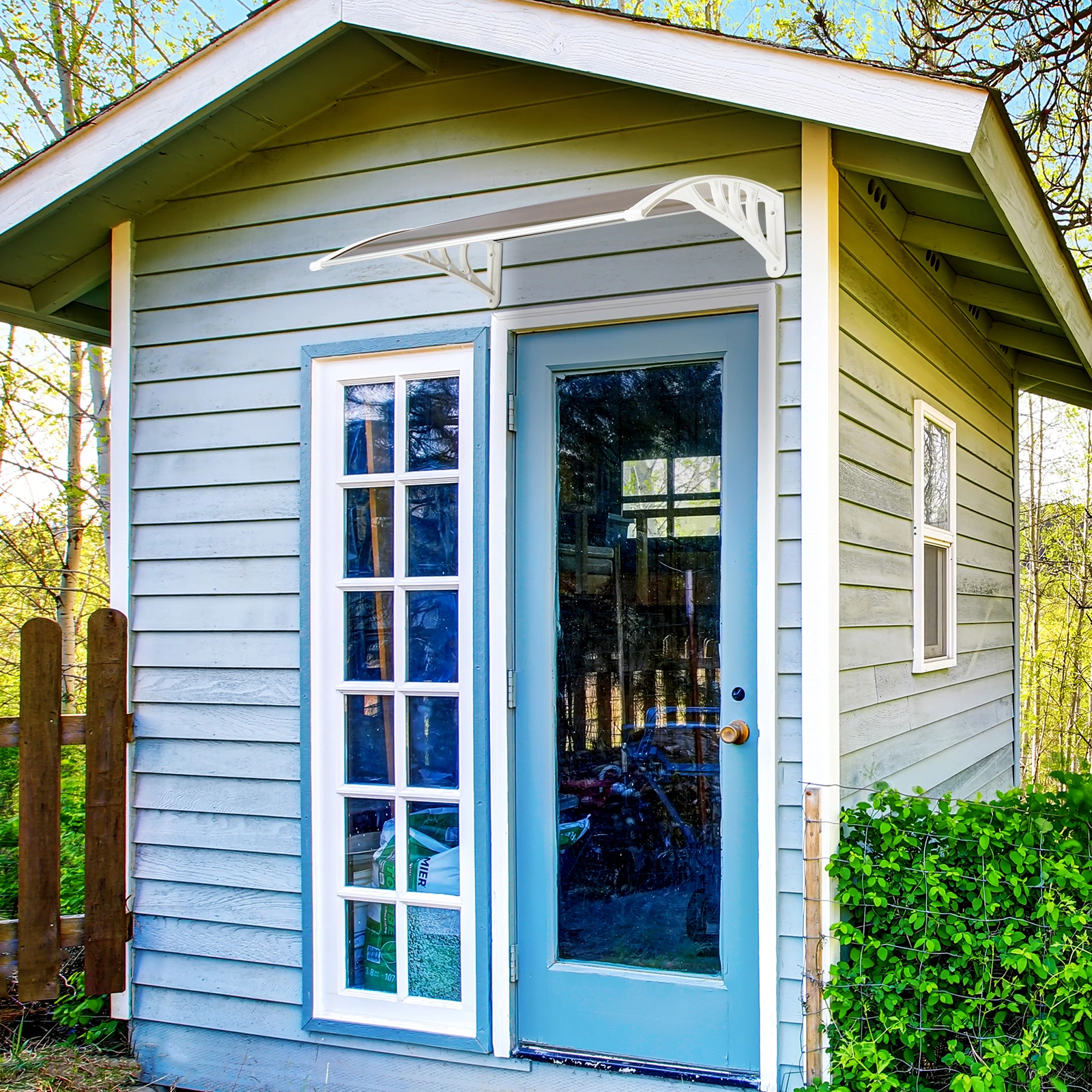 HT-100 x 80 Household Application Door & Window Rain Cover Eaves Brown Board & White Holder view 26