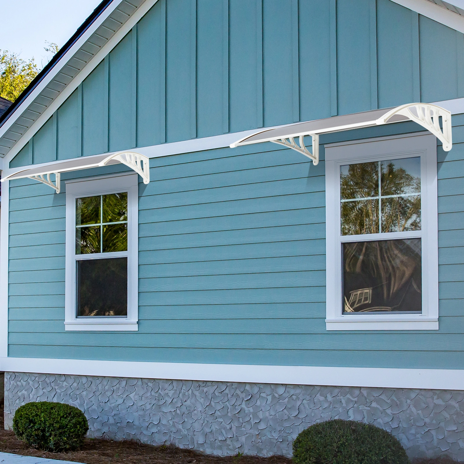 HT-100 x 80 Household Application Door & Window Rain Cover Eaves Brown Board & White Holder view 28