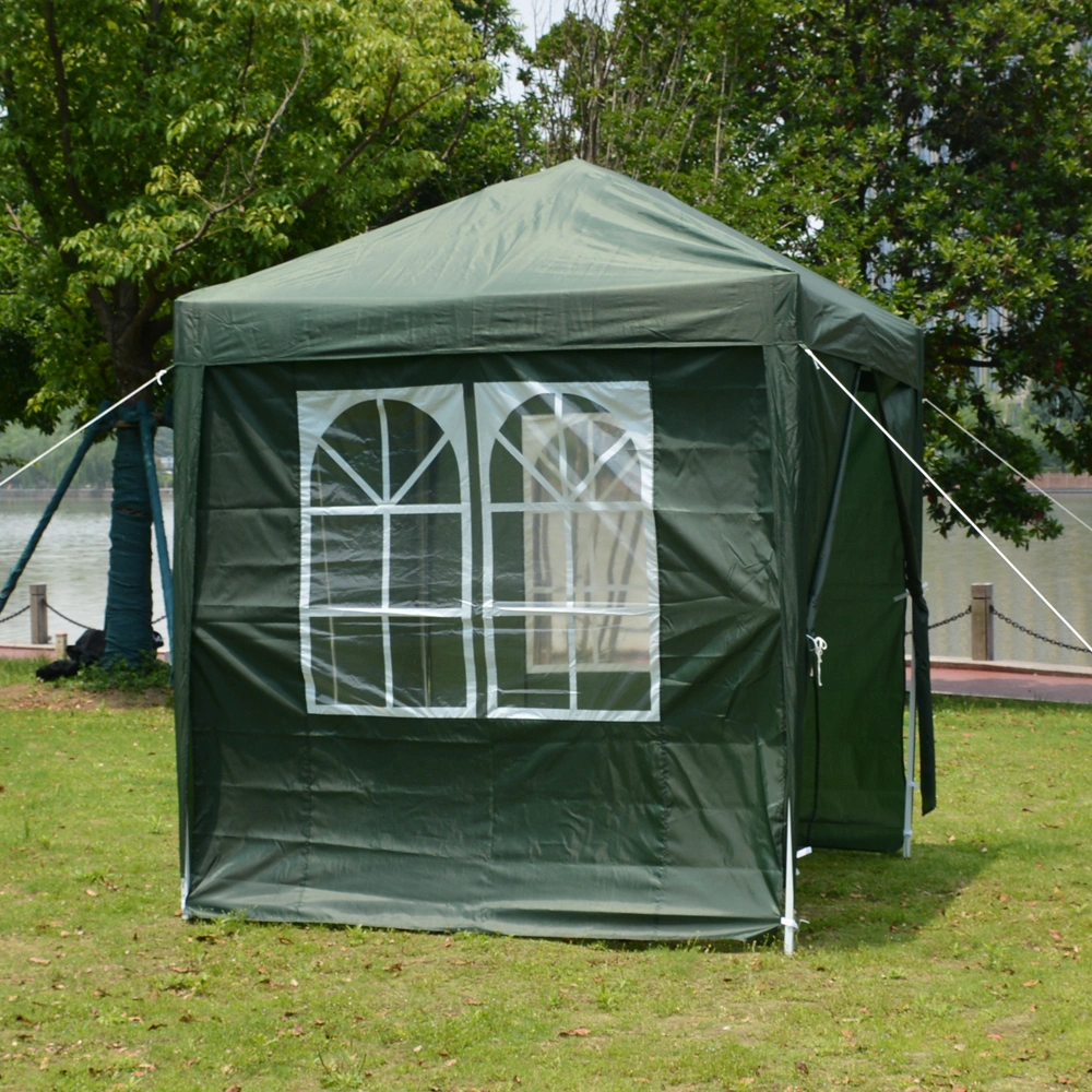2x2m Green Waterproof Folding Tent, Right-Angle Portable Pop-up Shelter with 2 Doors & 2 Windows for Outdoor Camping view 14