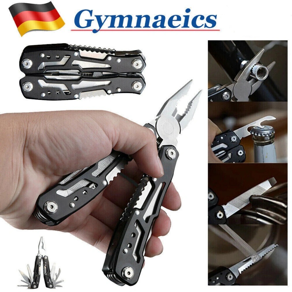 Stainless Steel Multi-Tool with Pliers & Saw, Folding Outdoor Tool Kit with Pouch