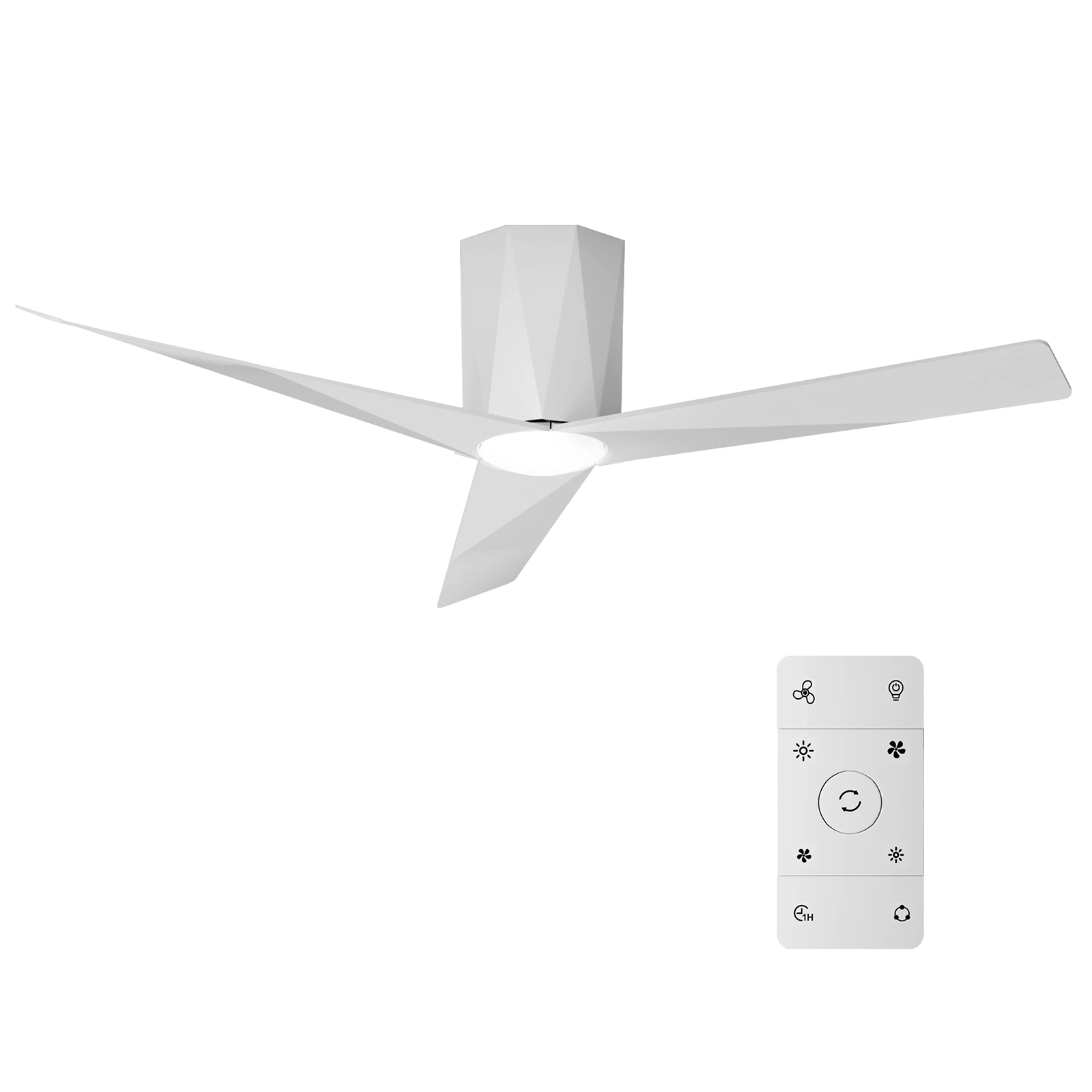 Ceiling Fans with Dimmable Led Lights, 52 Inch Flush Mount Ceiling Fan Remote Control, Quiet DC Reversible Motor for Summer Winter, Low Profile Modern ABS Blades Indoor Use, 3X-Z3[Unable ship on weekends, TK/TEMU only for pickup, only TX10643 warehou