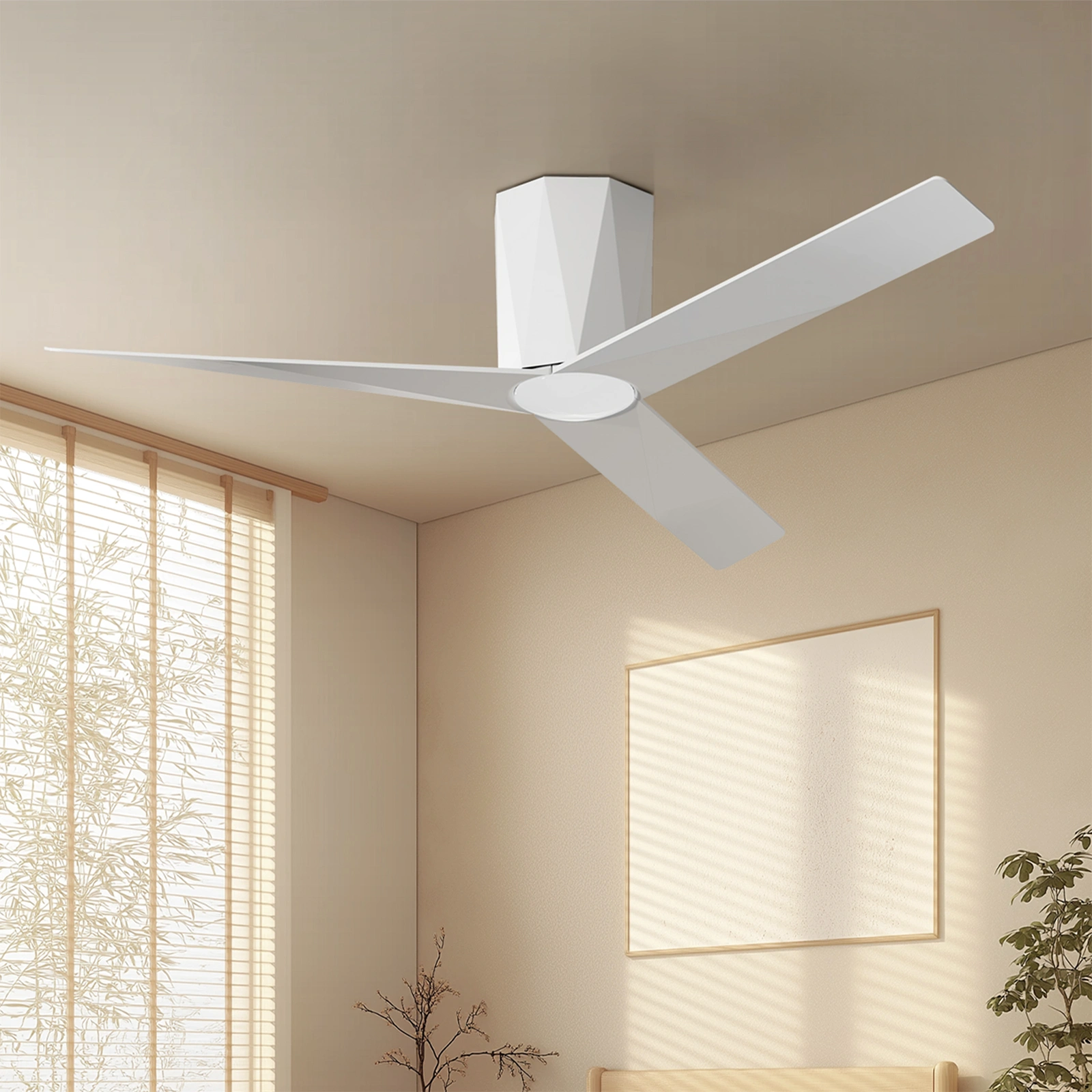 Ceiling Fans with Dimmable Led Lights, 52 Inch Flush Mount Ceiling Fan Remote Control, Quiet DC Reversible Motor for Summer Winter, Low Profile Modern ABS Blades Indoor Use, 3X-Z3[Unable ship on weekends, TK/TEMU only for pickup, only TX10643 warehou view 3