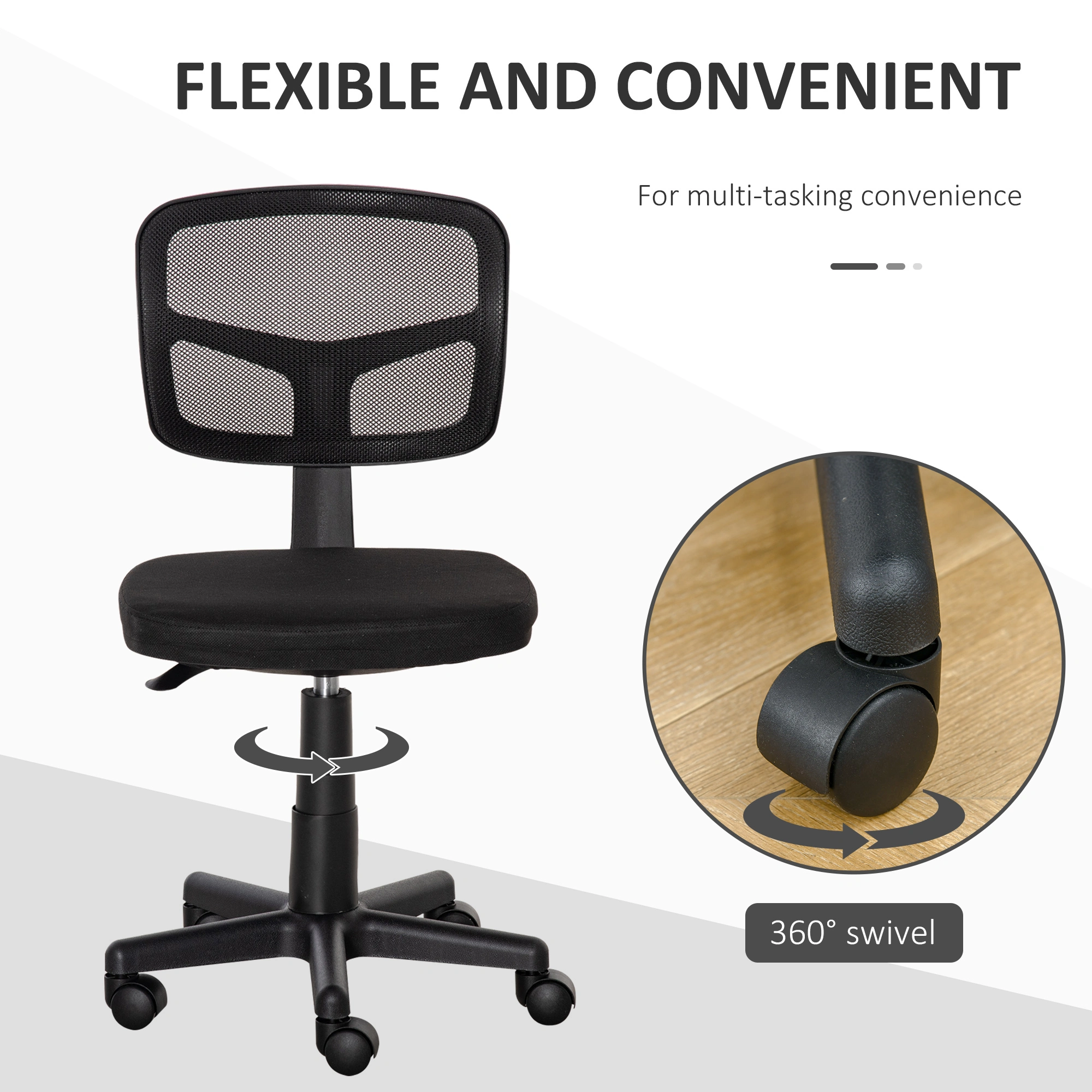 Ergonomic Massage Office Chair, High Back Swivel Chair with Lumbar Support for Home & Office Use view 4