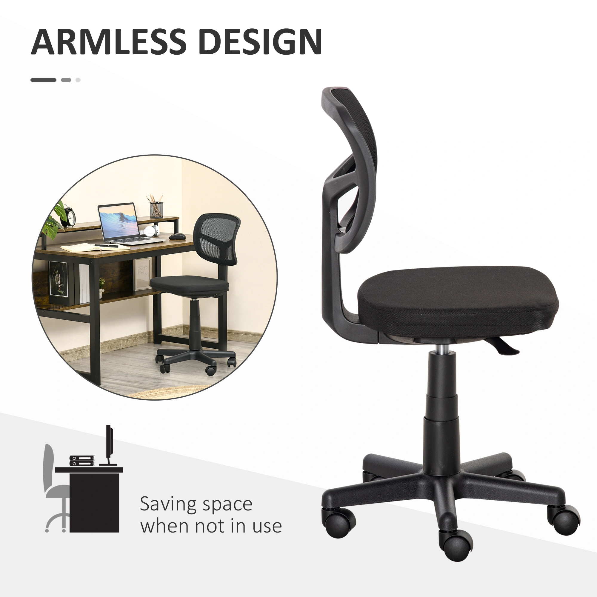 Ergonomic Massage Office Chair, High Back Swivel Chair with Lumbar Support for Home & Office Use view 5