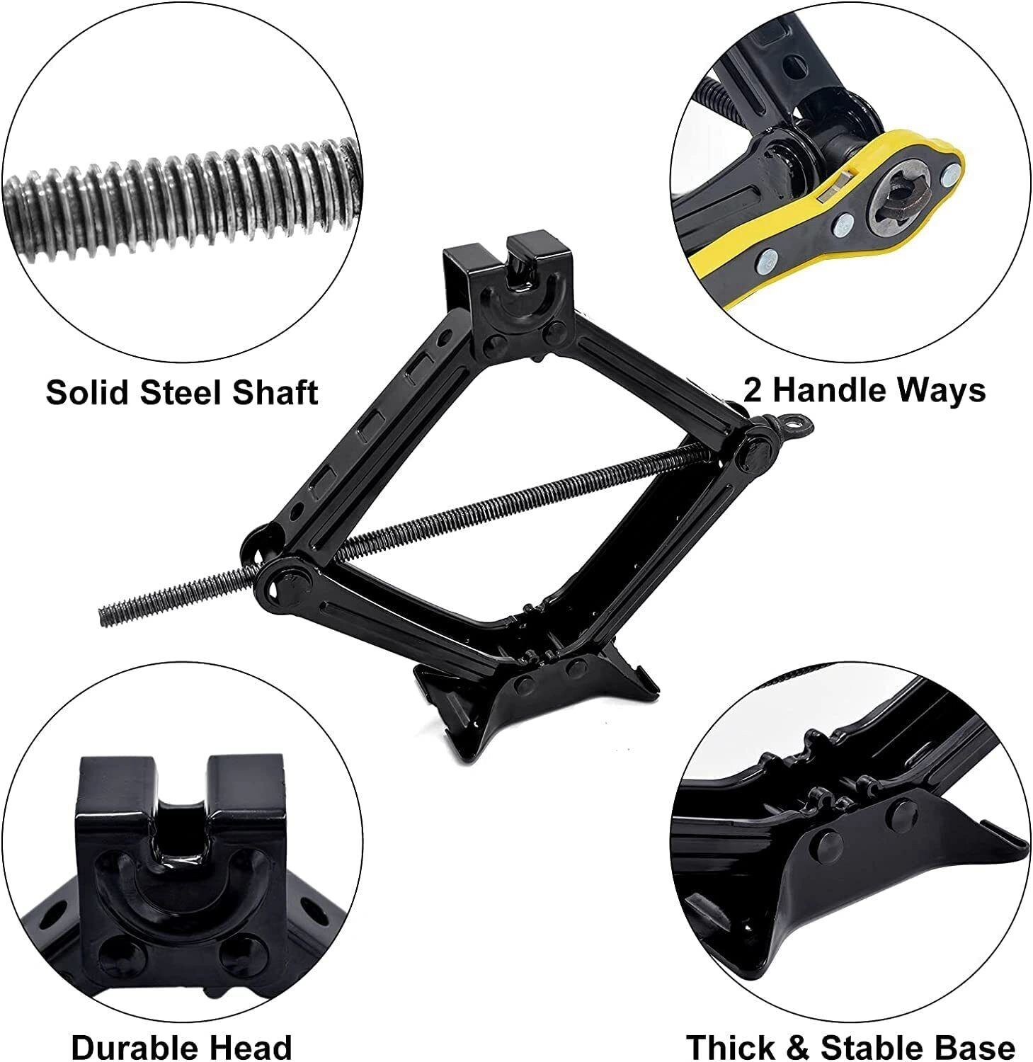2.5 Ton Scissor Car Jack with Extendable Wheel Nut Key, Socket Wrench, Auto & Van Tire Hand Tool Kit view 4