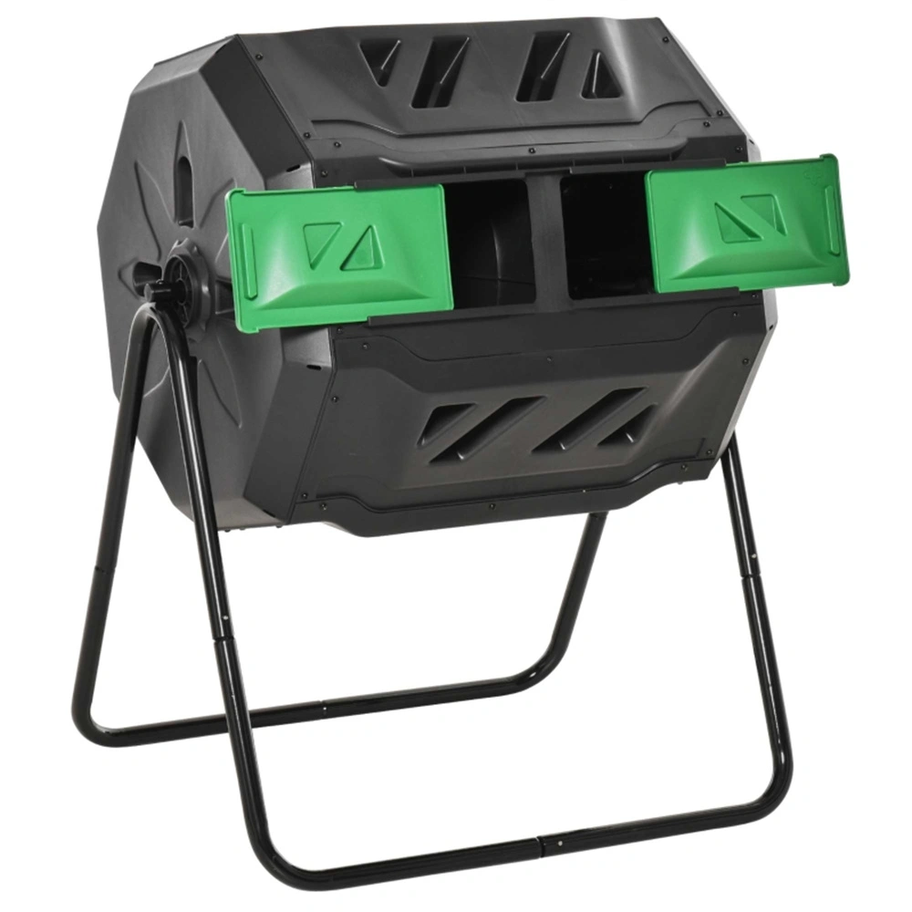 120L Compact Tumbling Compost Bin, Easy-Spin Outdoor Composter for Small Gardens, Weather-Resistant Plastic