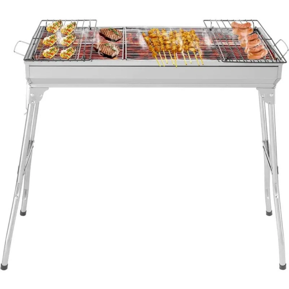 Folding BBQ Charcoal Grill Stainless Steel Garden Picnic Camping Stove