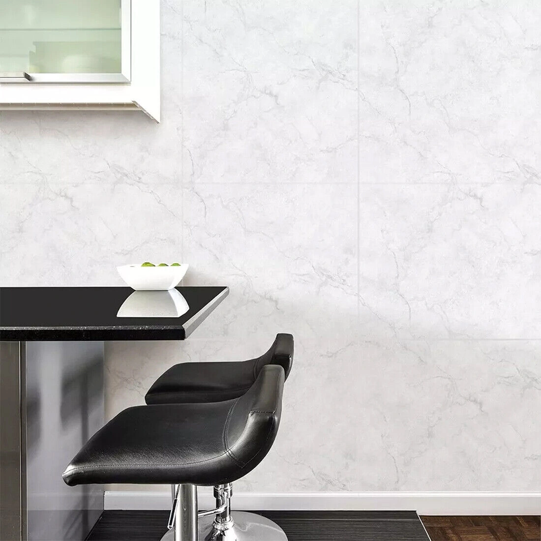 30Pcs PVC Marble Wall Tile Stickers, Self-Adhesive Vinyl Backsplash for Kitchen Bathroom Decor view 5