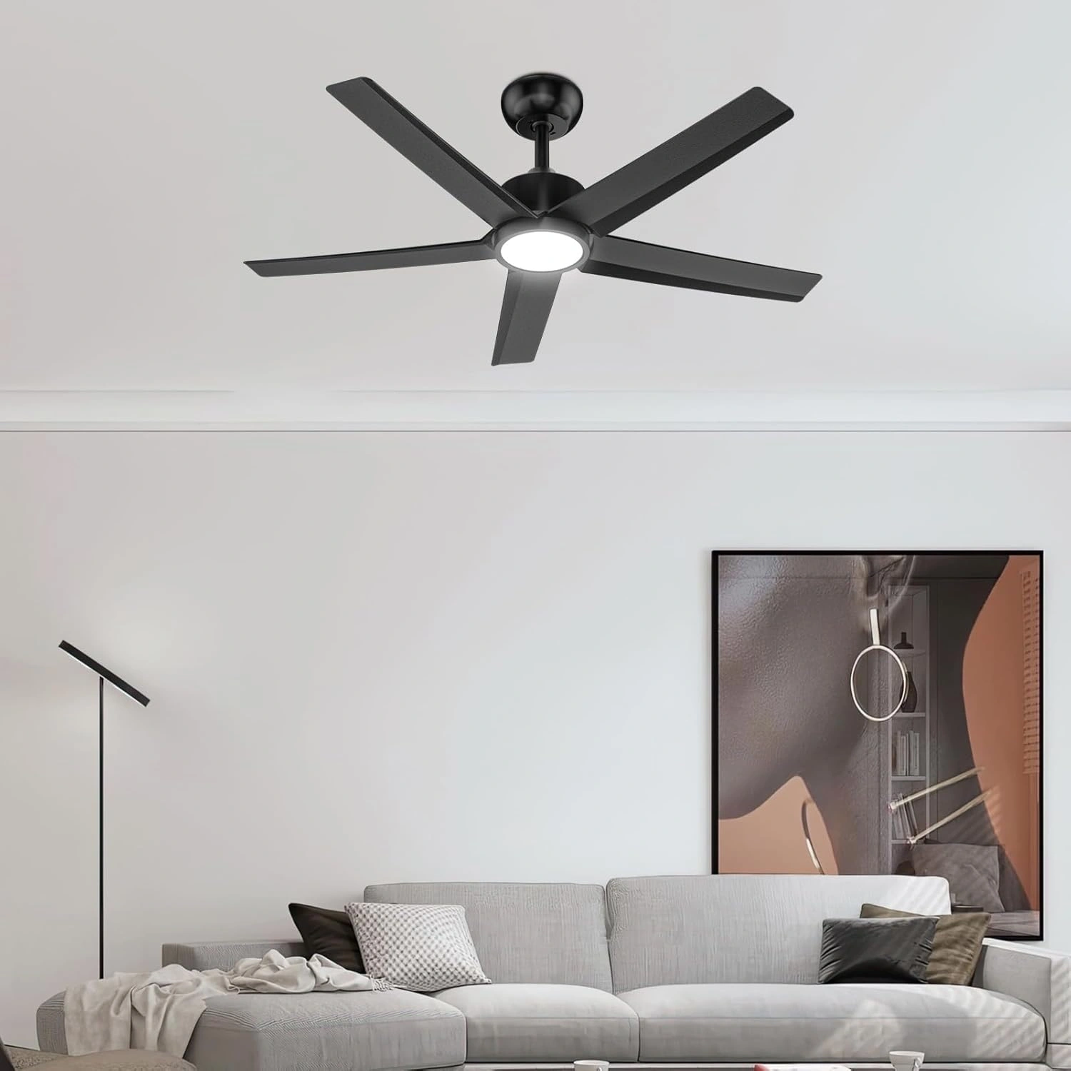 44 inch Ceiling Fans with Lights, Large Air Volume Ceiling Fans with Reversible Quiet DC Motor and Remote, 5D-W5[Unable ship on weekends, TK/TEMU only for pickup, only TX10643 warehouse supports GOFO] view 3