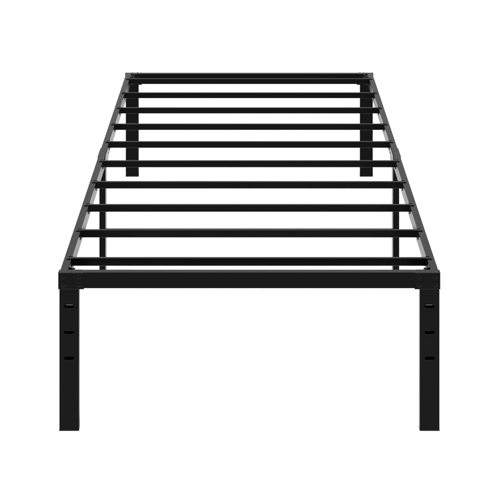 Black Twin Size Simple Basic Platform Metal Bed Frame - 12 Inch Bed Height view 2