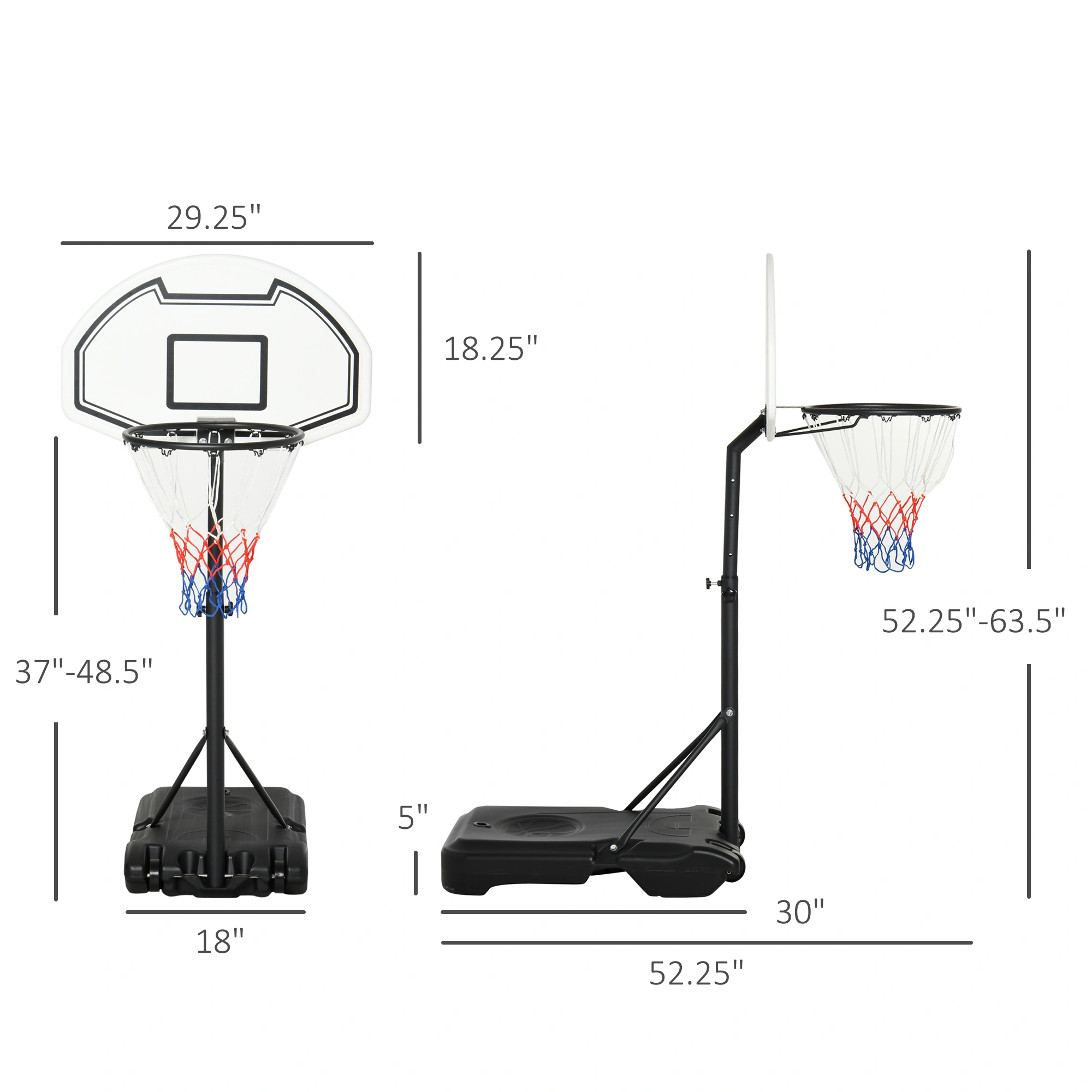 Kids Basketball Hoop Adjustable Height Indoor Outdoor Portable Youth Basketball Goal for Boys & Girls Ages 3+ view 2