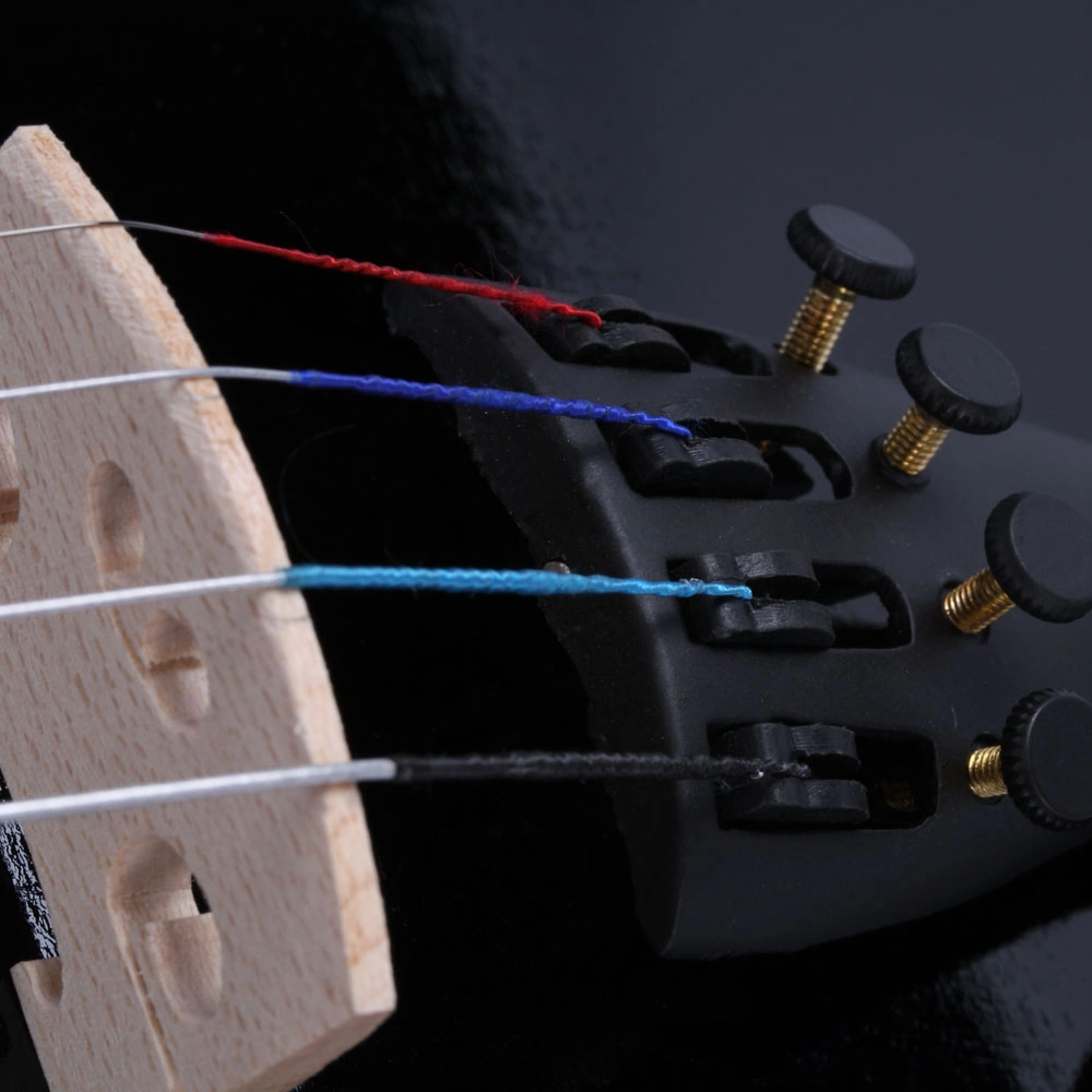 New 3/4 Acoustic Violin Case Bow Rosin Black view 15