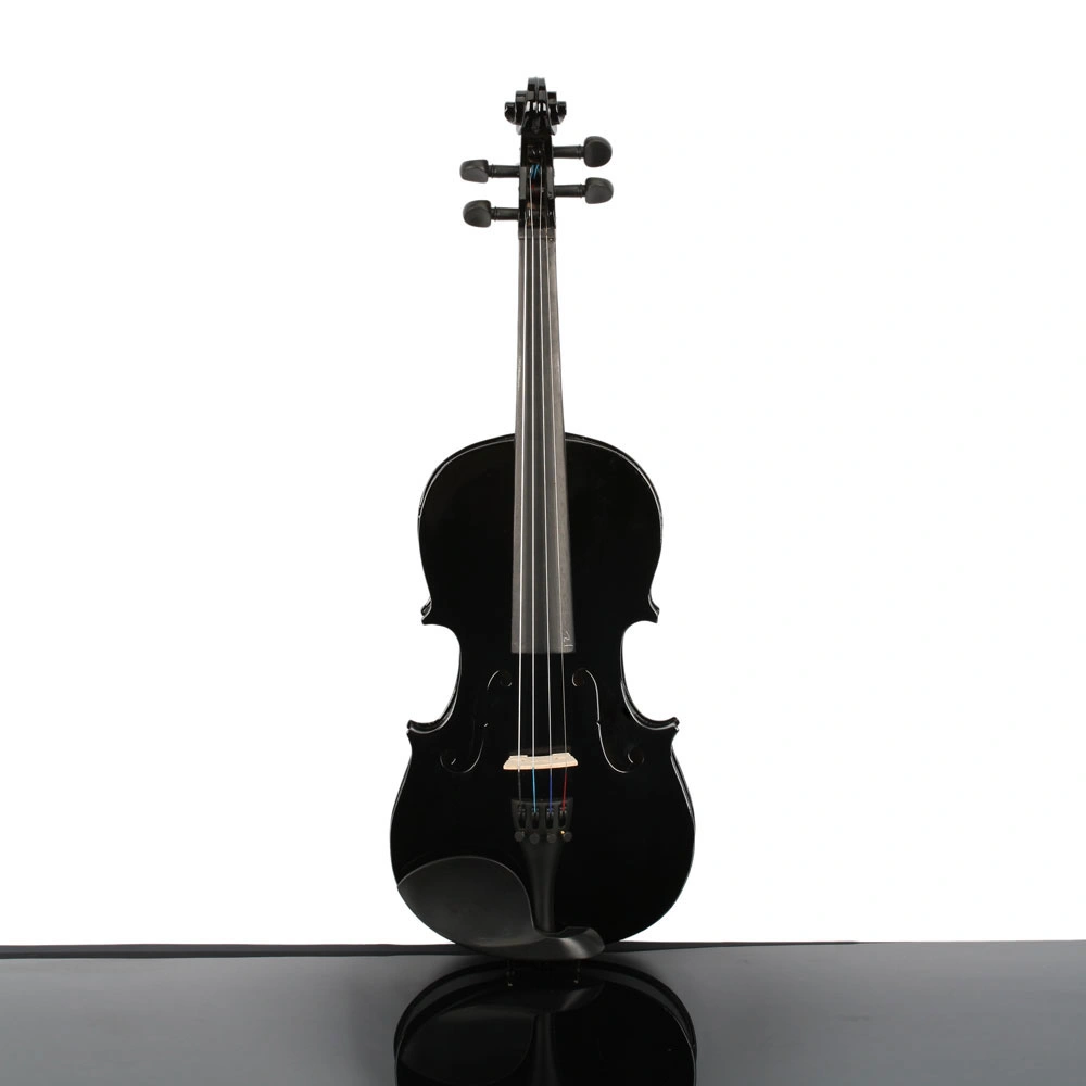 New 3/4 Acoustic Violin Case Bow Rosin Black view 3