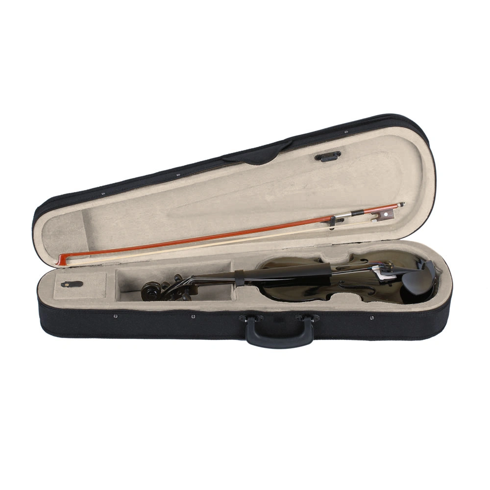 New 3/4 Acoustic Violin Case Bow Rosin Black view 5