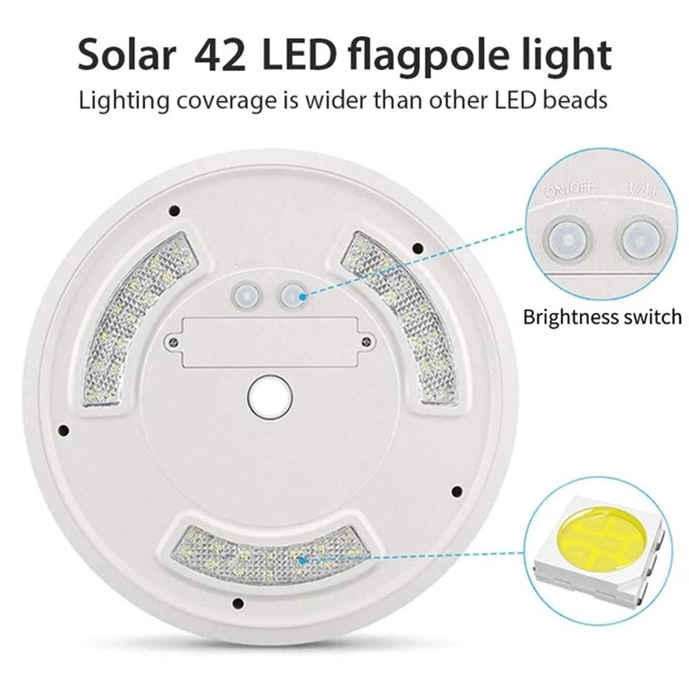 42 LED Solar Flagpole Light Garden Umbrella Light Outdoor Waterproof Landscape Street Flag Pole Lamp For Tent Camping(TK Temu Self Collection) view 3
