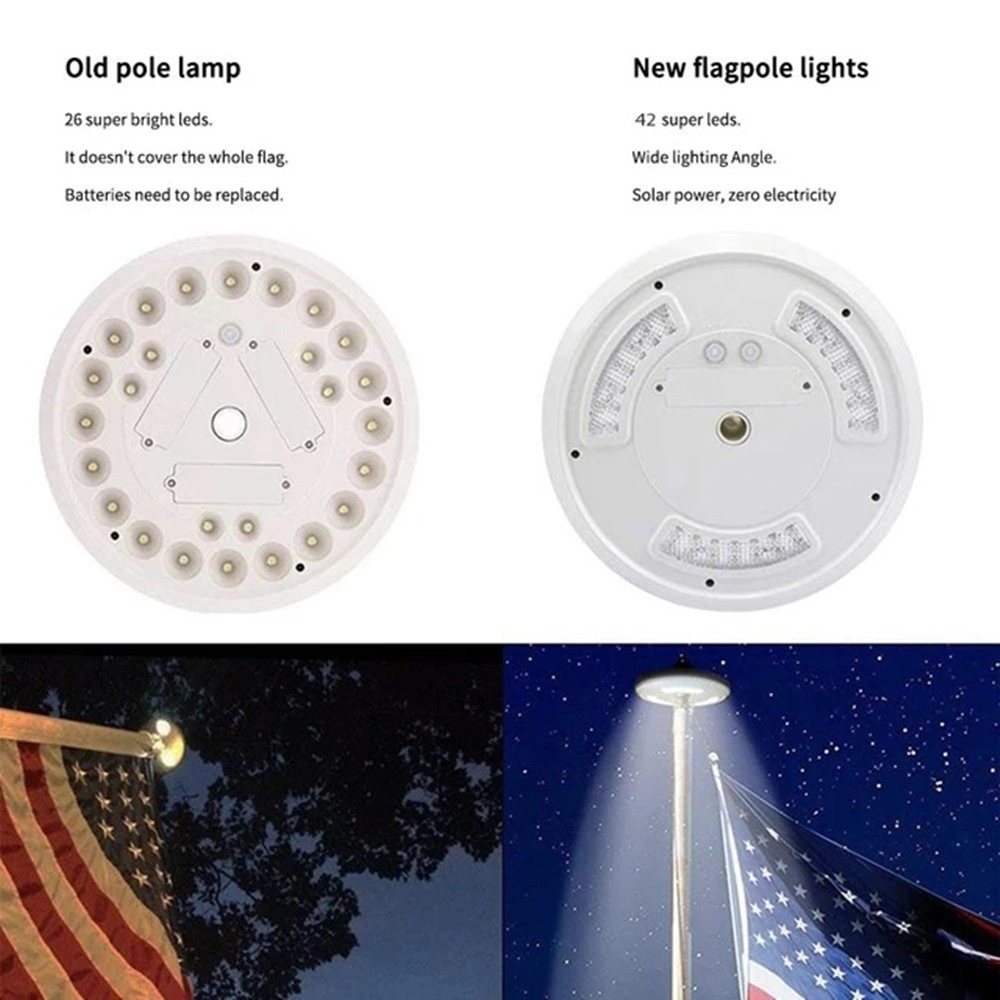 42 LED Solar Flagpole Light Garden Umbrella Light Outdoor Waterproof Landscape Street Flag Pole Lamp For Tent Camping(TK Temu Self Collection) view 4