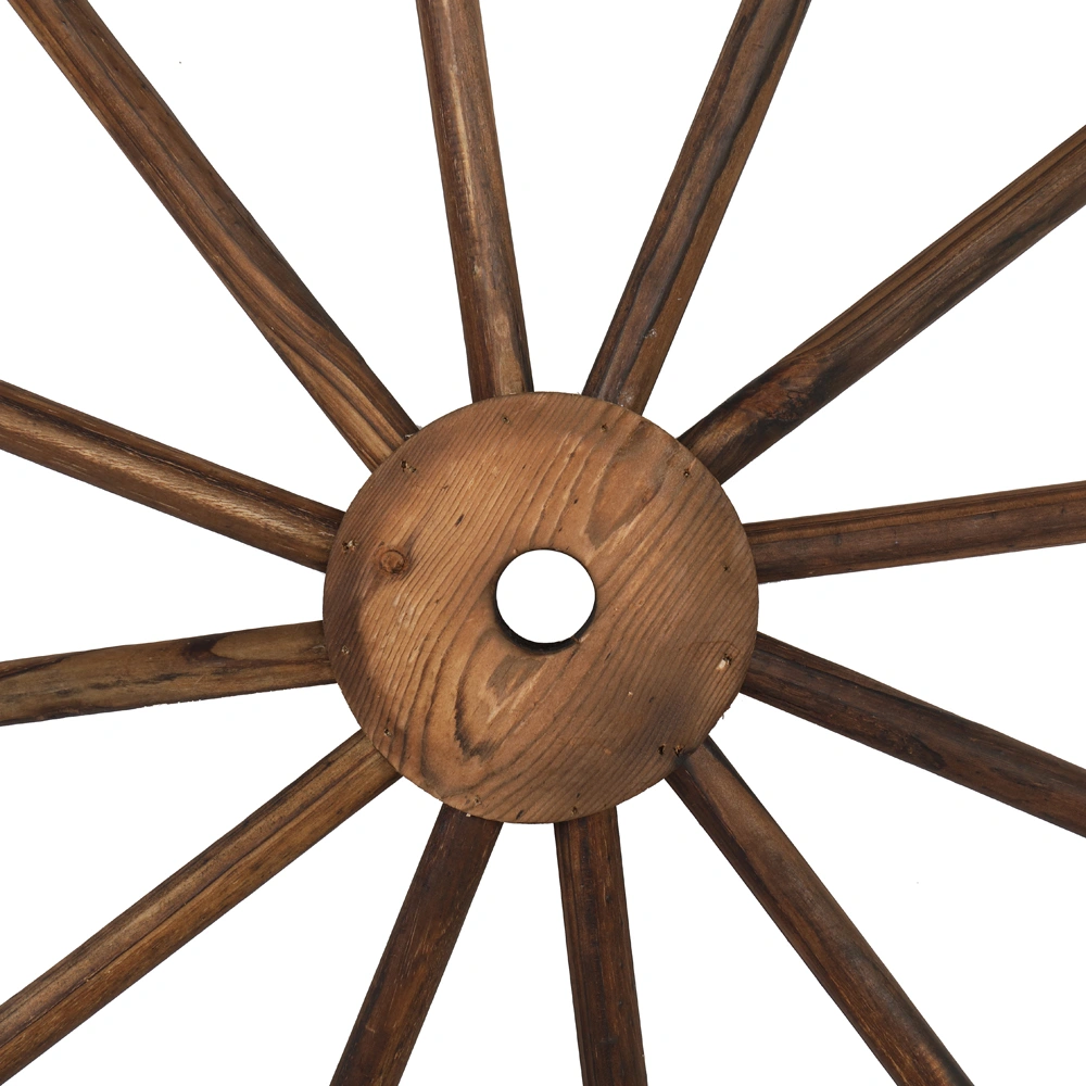 2pcs 30-Inch Old Western Style Garden Art Wall Decor Wooden Wagon Wheel Brown view 10