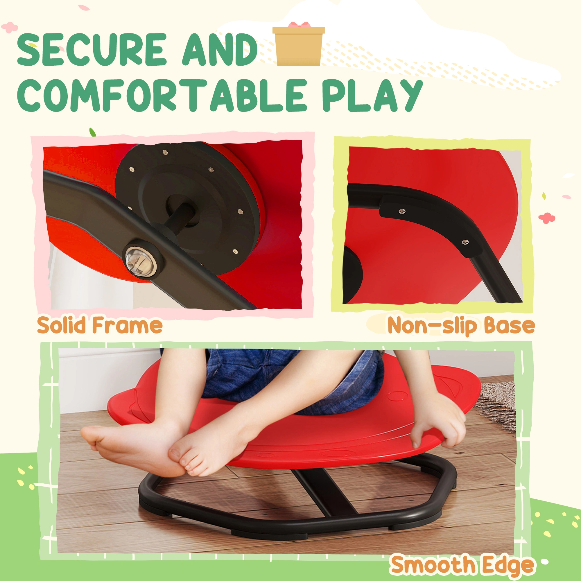 Sensory Spinning Chair - Indoor Outdoor Fidget Throne Rotating Spin Chair for Kids & Adults view 5