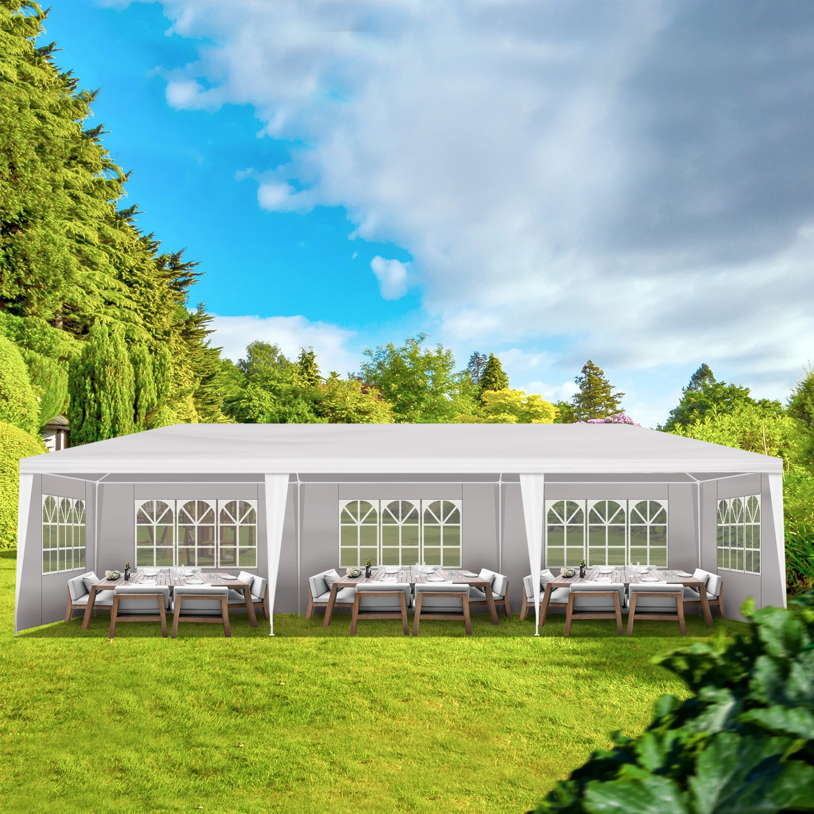 3*9m 5-Sided Iron PE Cloth Spiral Pipe Pergola view 24