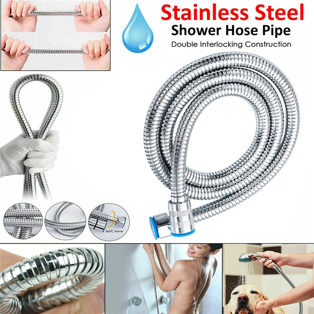 2m (79") Shower Head Hose, Flexible Handheld Bath Tubing Connector, Chrome Bathroom Replacement Tube (Shower Head Not Included) view 2