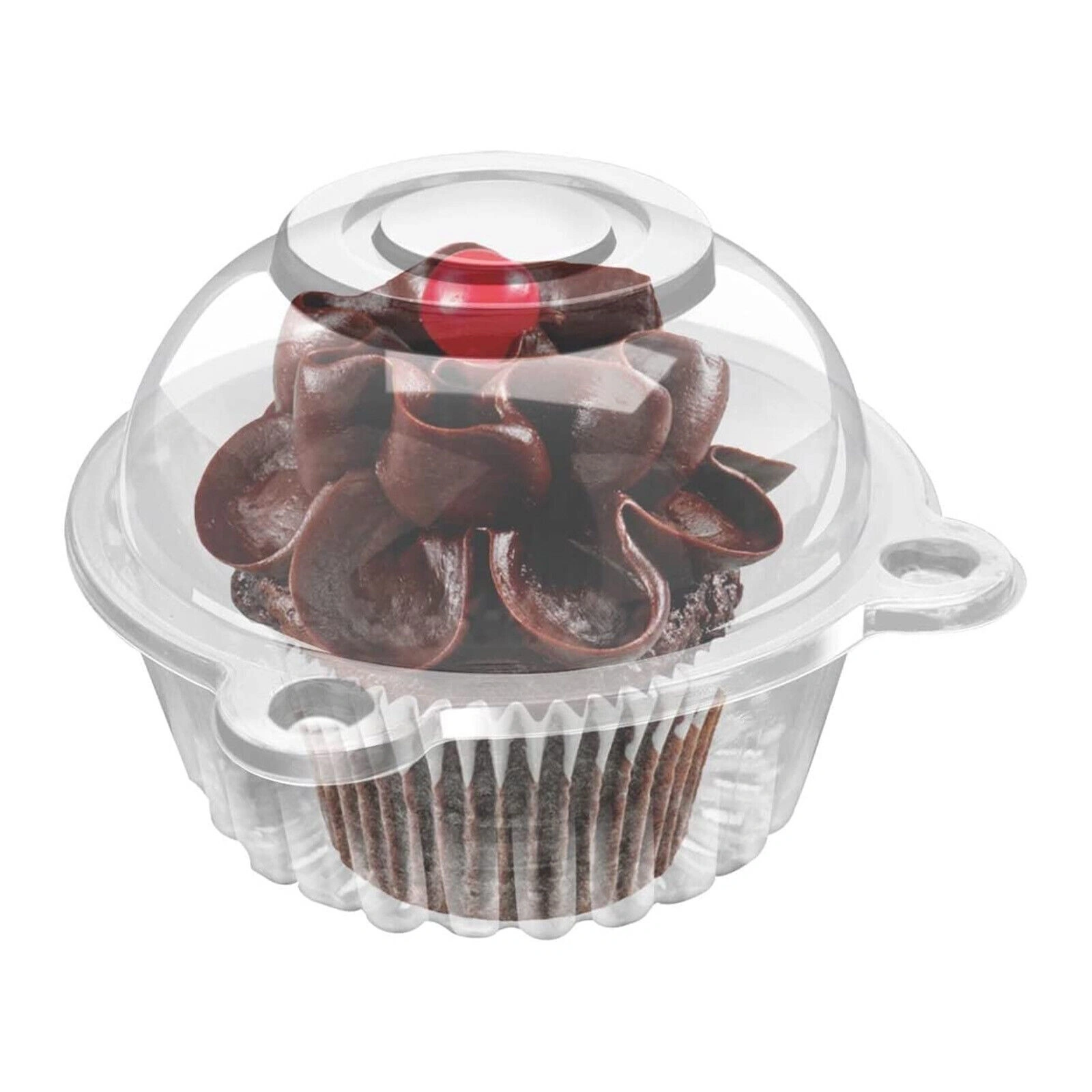 NEW 100PCS SINGLE CUPCAKE BOXES CLEAR MUFFIN HOLDER CASES DOMES CUPS PODS CONTAINERS UK view 3