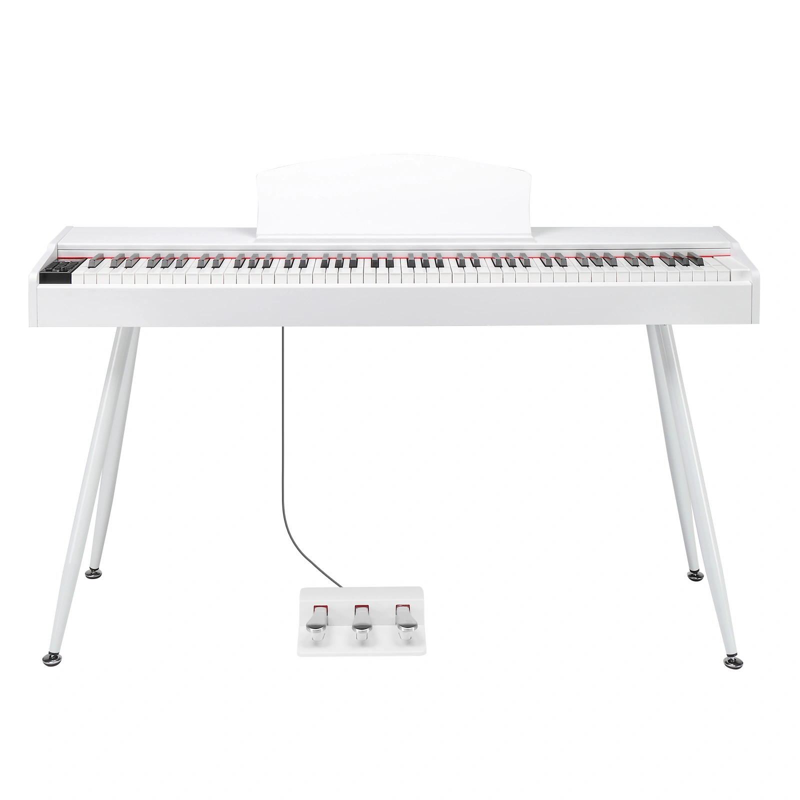 GDP-203 Digital Piano 88 Keys Full Weighted Keyboard with Metal Stand, Triple Pedals, Headphone & Power Adapter, White, All Levels view 2