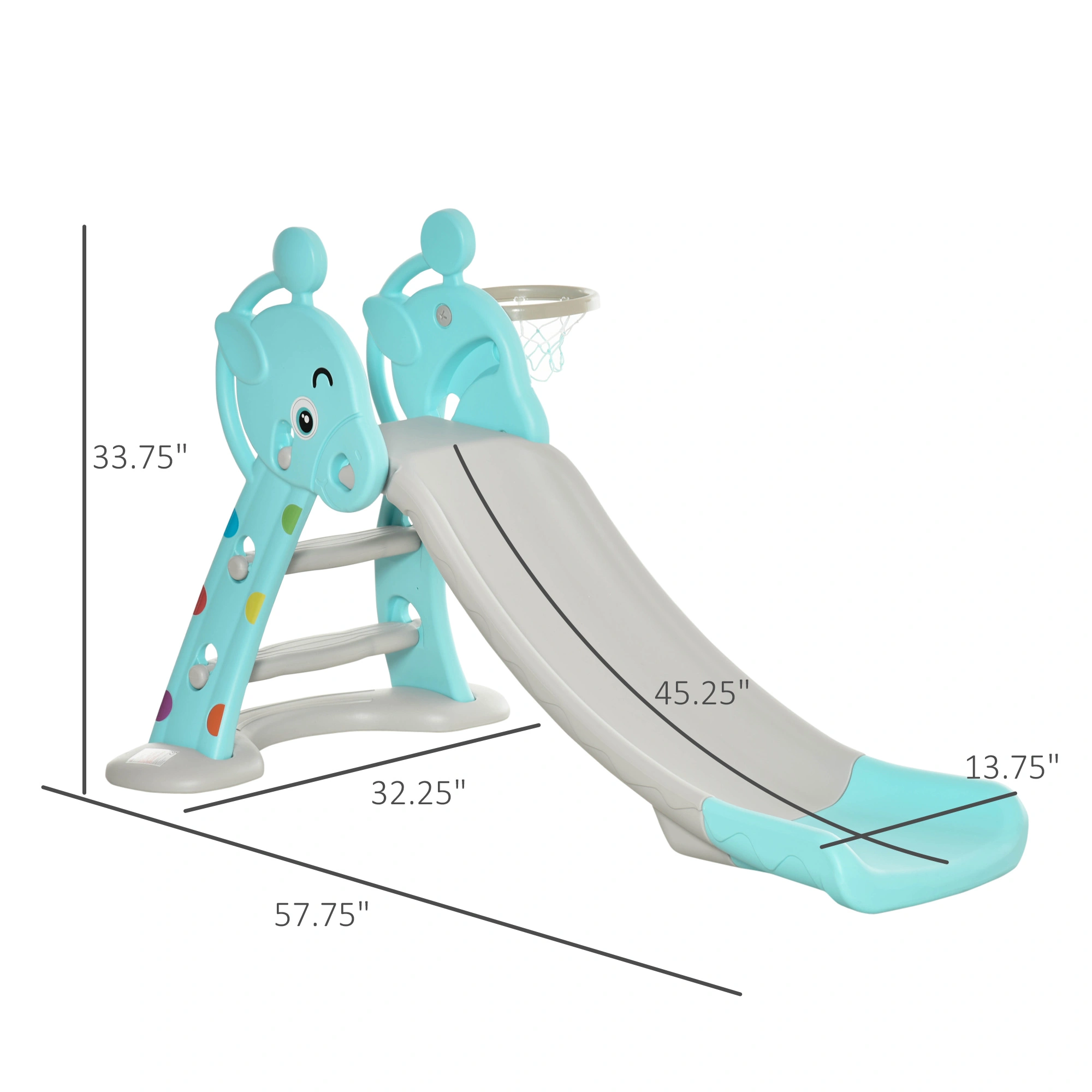 Kids Small Toddler Slide for Indoor Outdoor, Compact Mini Slip n Slide for Toddlers Ages 1-3, Easy Assembly view 2