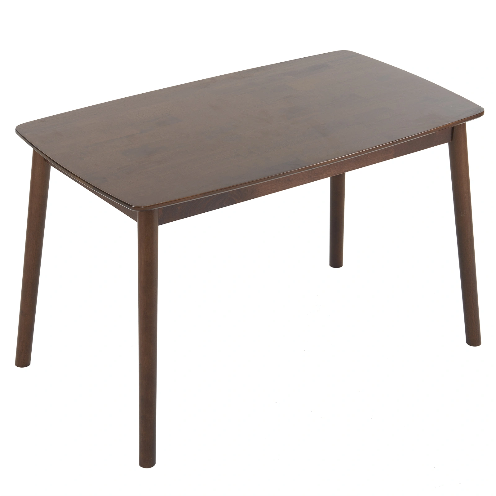 Rubber wood soft bag deep walnut dining table and chair set 1 table 4 chairs beige cushion rectangular view 16