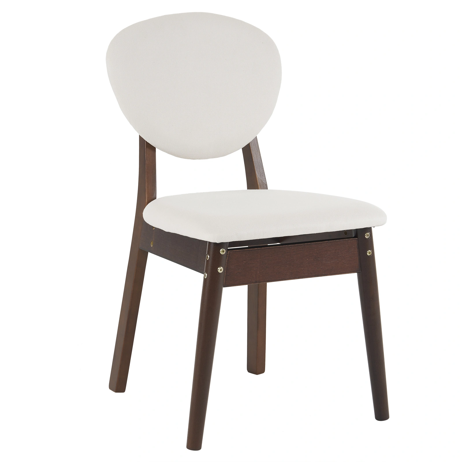 Rubber wood soft bag deep walnut dining table and chair set 1 table 4 chairs beige cushion rectangular view 8