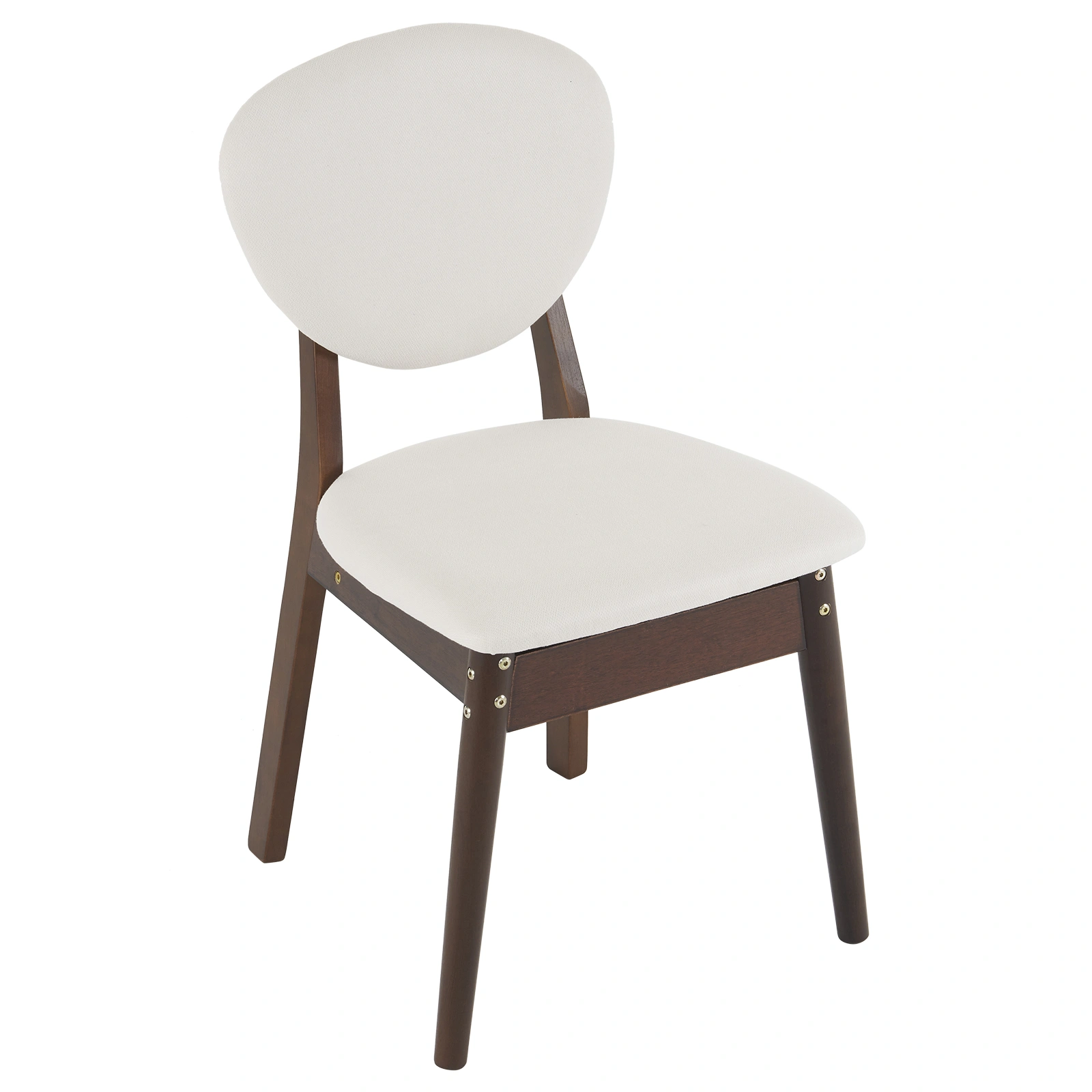 Rubber wood soft bag deep walnut dining table and chair set 1 table 4 chairs beige cushion rectangular view 9