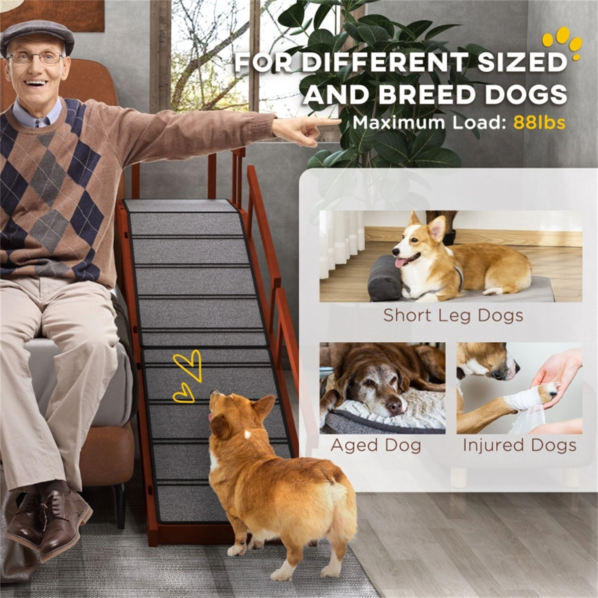 Pet Ramp for Dogs Indoor Outdoor view 7