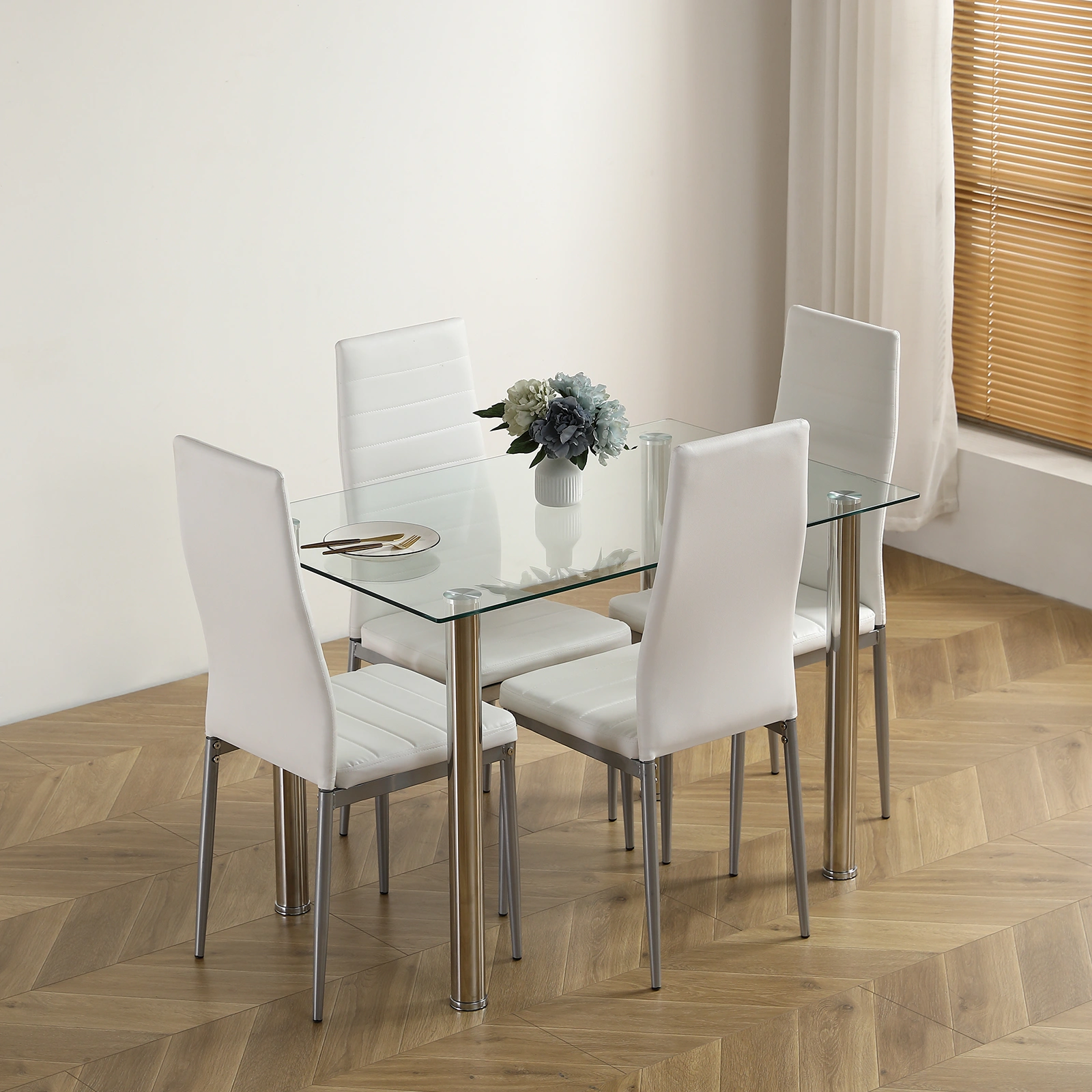 110CM Clear Color Dining Table Set (This product will be split into two packages) view 26