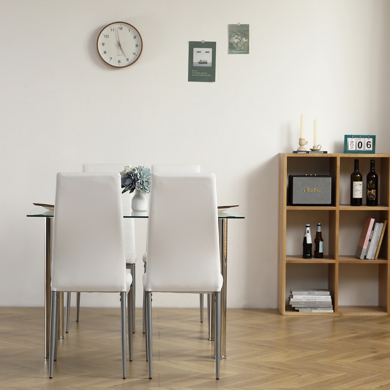 110CM Clear Color Dining Table Set (This product will be split into two packages) view 29