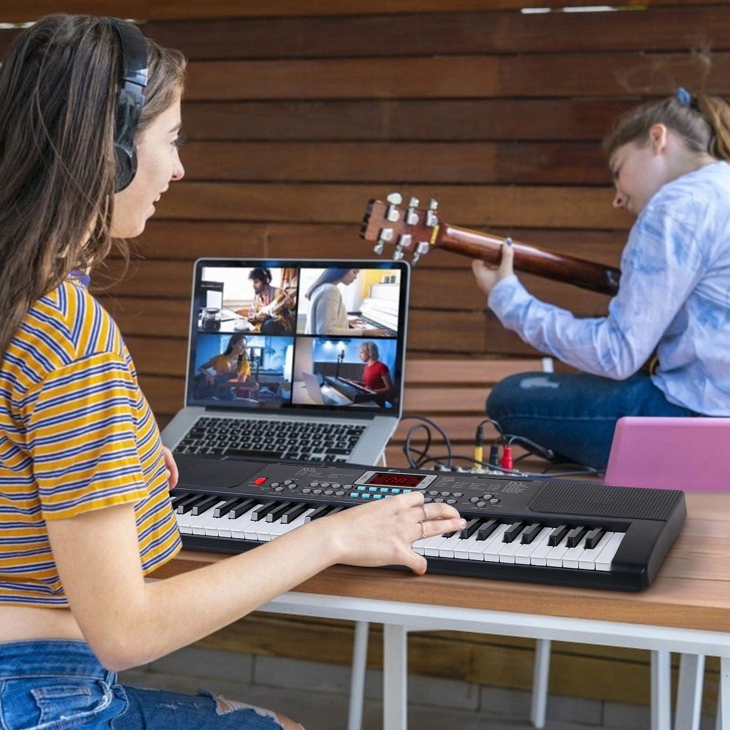 61 Key Kids Piano Toy with Adjustable Stand & Microphone - Multifunctional Electronic Keyboard with 16 Tones, 10 Rhythms, Recording & HD Screen, Educational Music Toy for Boys Girls Birthday Christmas Gift view 6