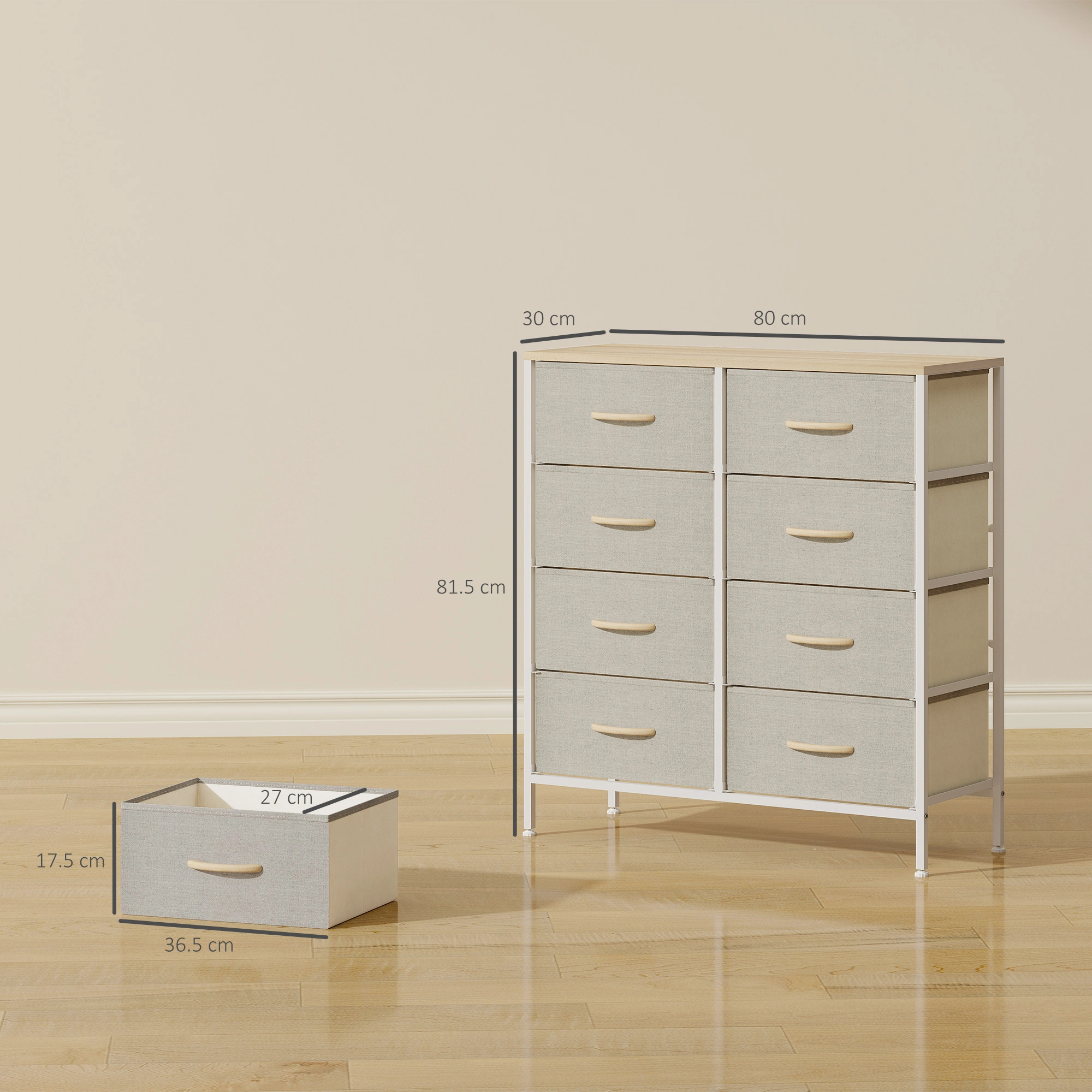 Rustic Wood Storage Chest of Drawers - 3-Compartment Organizer Bureau for Bedding, Toys & Closet view 4