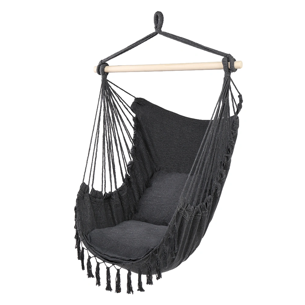 1.5*1.2m Tassel Plus Pillow Hanging Chair Gray view 2