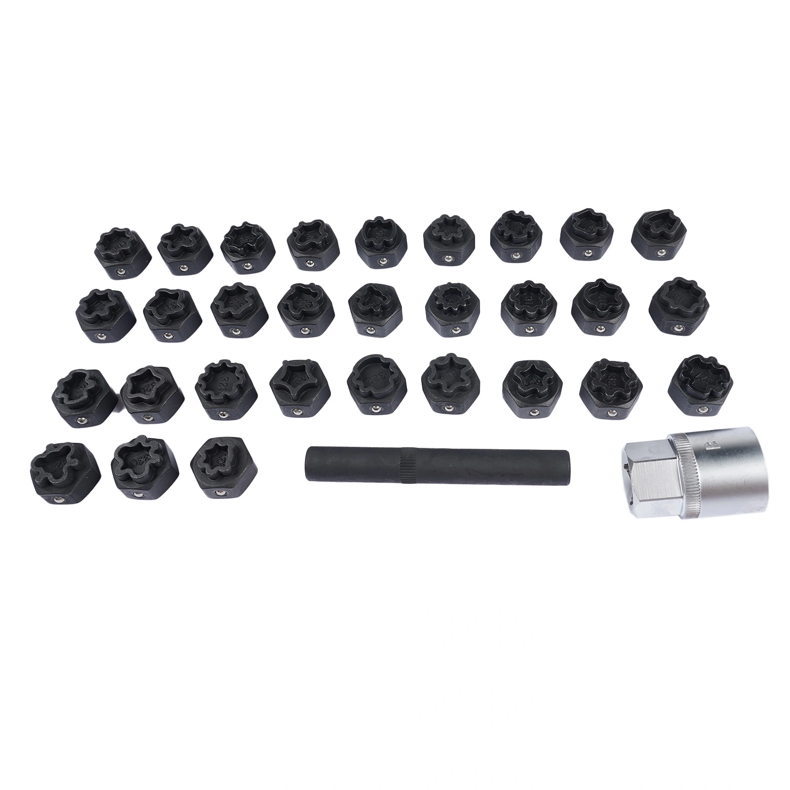 32Pcs Wheel Lock Lug Nut Master Key Set Removal Socket Tool Kit Fit for Mercedes-Benz view 3