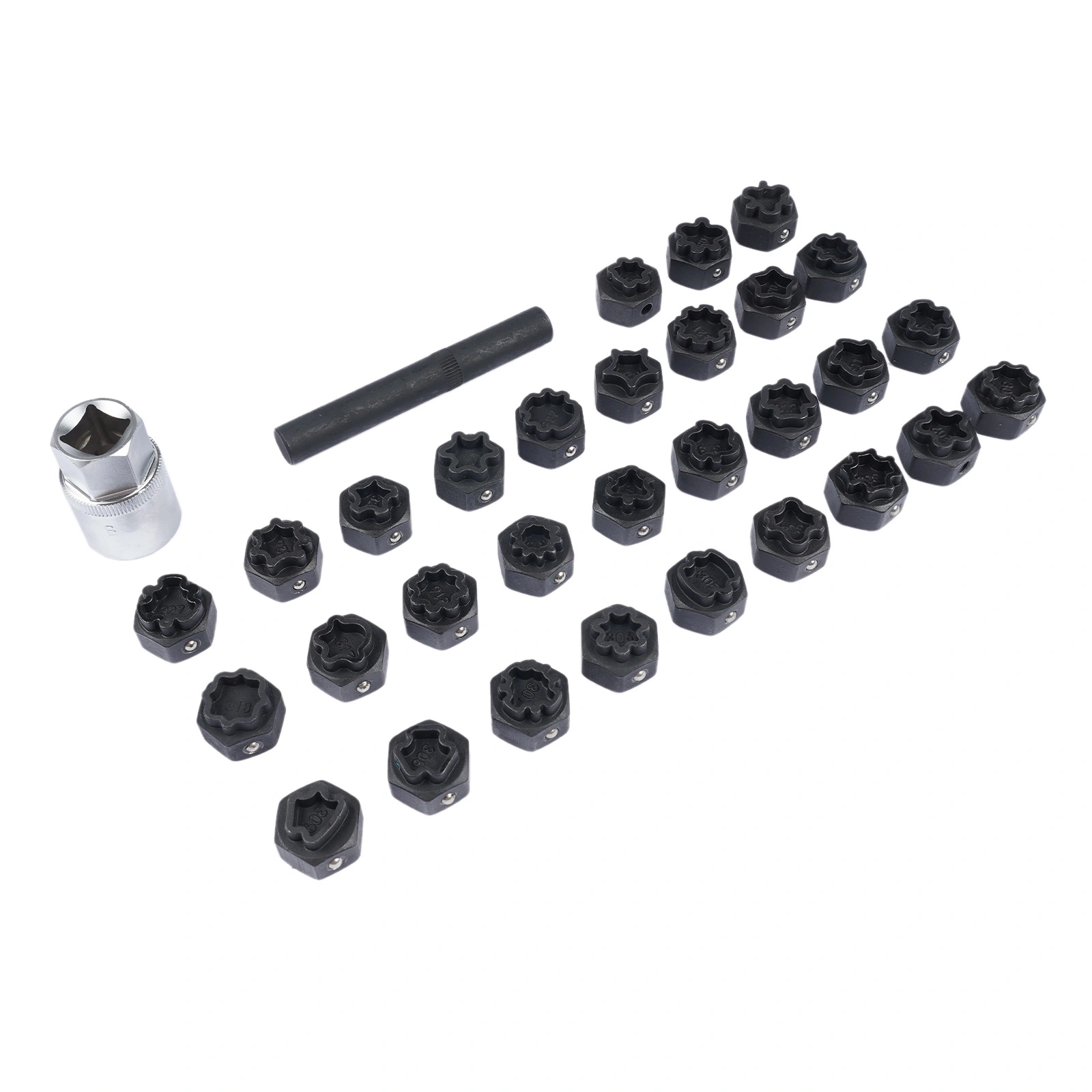 32Pcs Wheel Lock Lug Nut Master Key Set Removal Socket Tool Kit Fit for Mercedes-Benz view 7